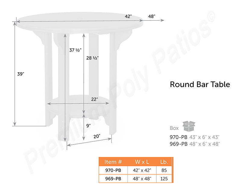 Amish+Poly+48in+Round+Bar+Table