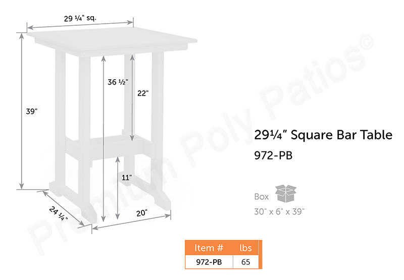 Amish+Poly+Square+Bar+Table