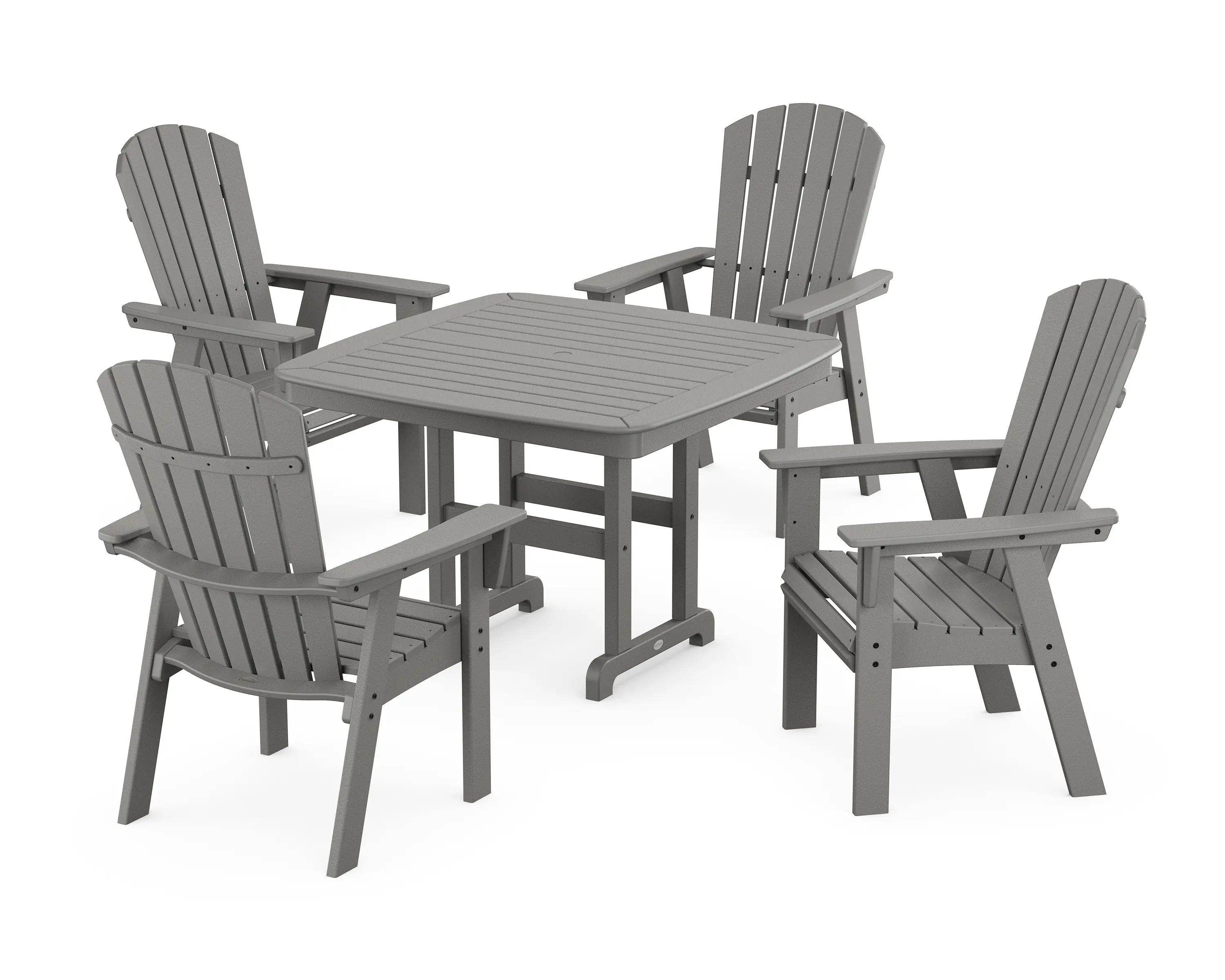 POLYWOOD Nautical Curveback Adirondack Dining Set - Thumbnail 4
