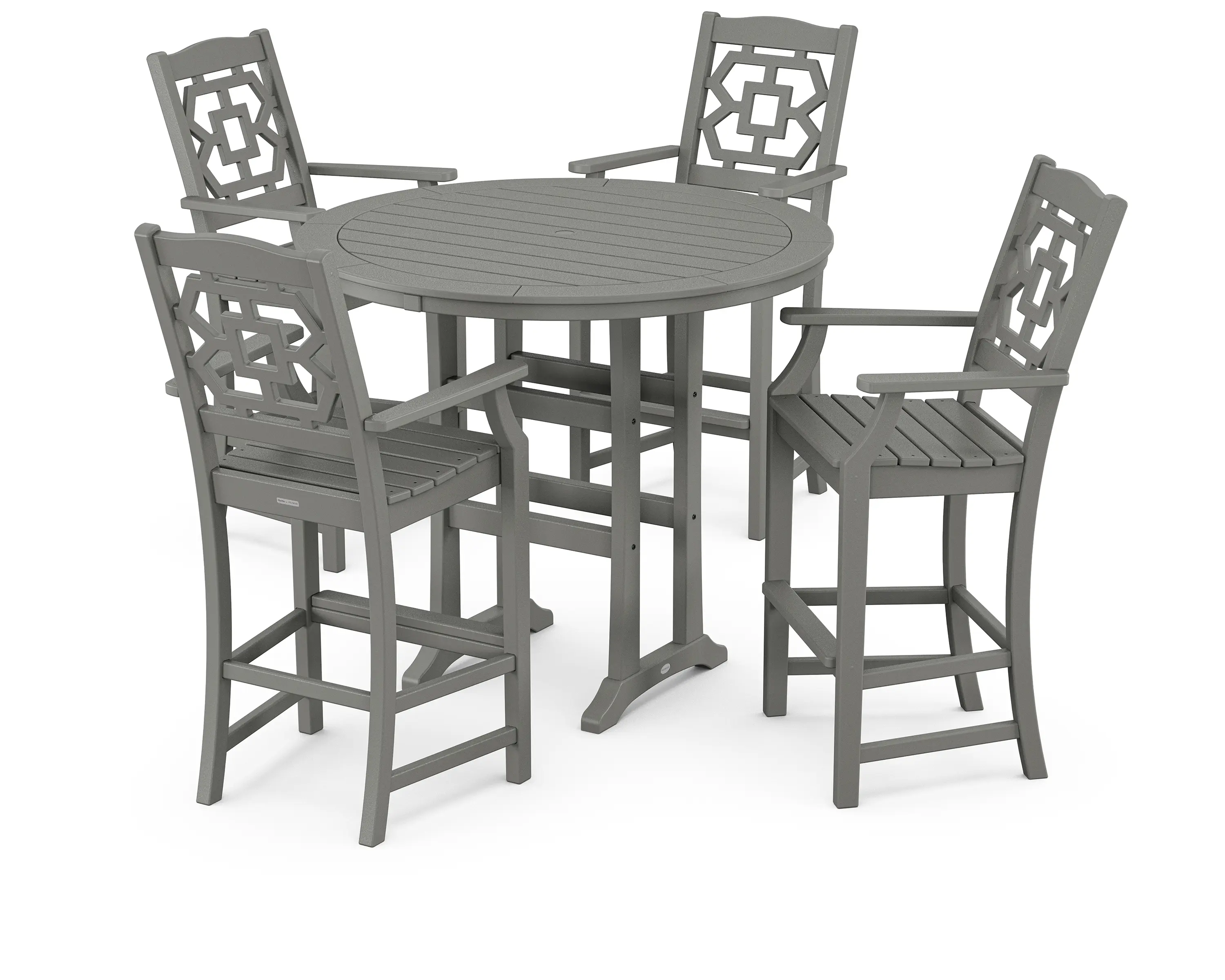 POLYWOOD Chinoiserie Round Bar Set - Thumbnail 2