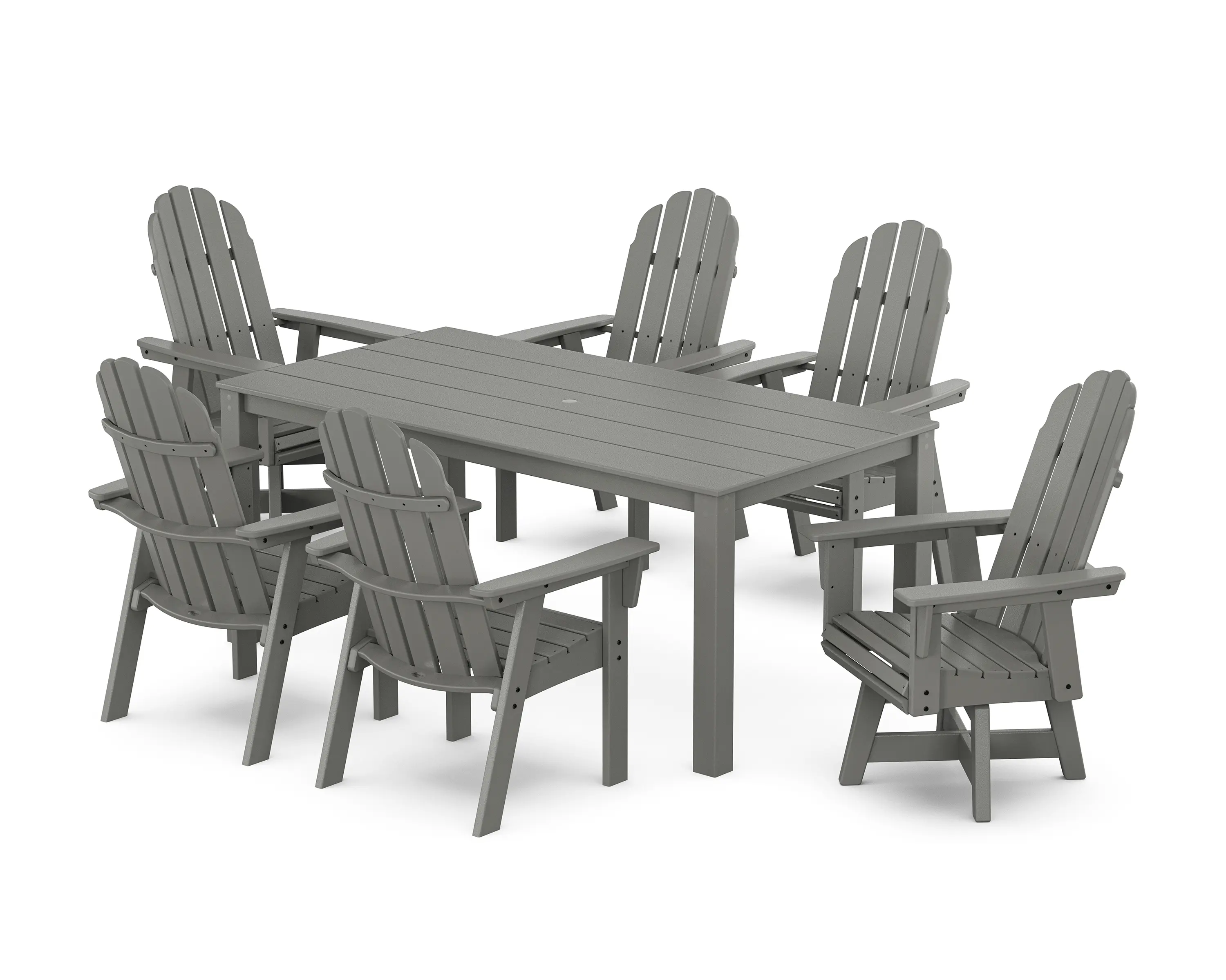 POLYWOOD Vineyard Curveback Adirondack Dining Set - Thumbnail 2