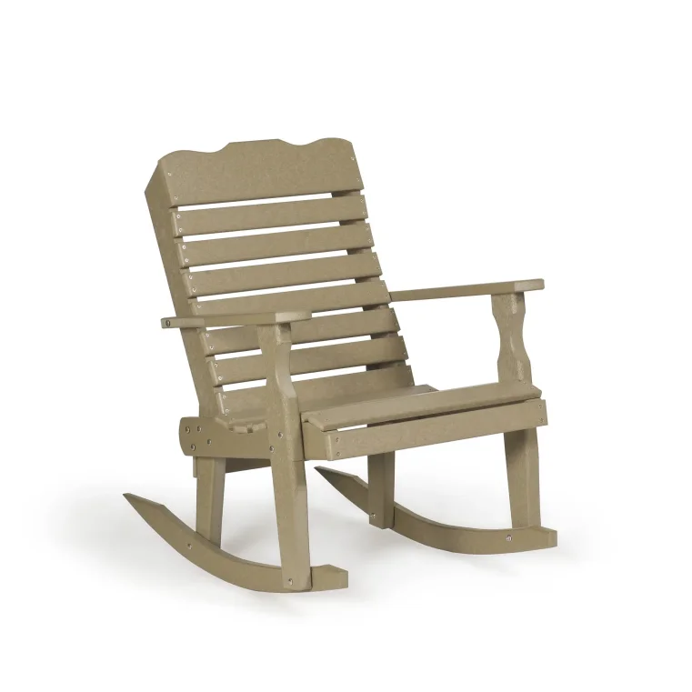 2x4 Rocker Handcrafted Amish Poly Rocker - Comfortable Single Curve Back Design