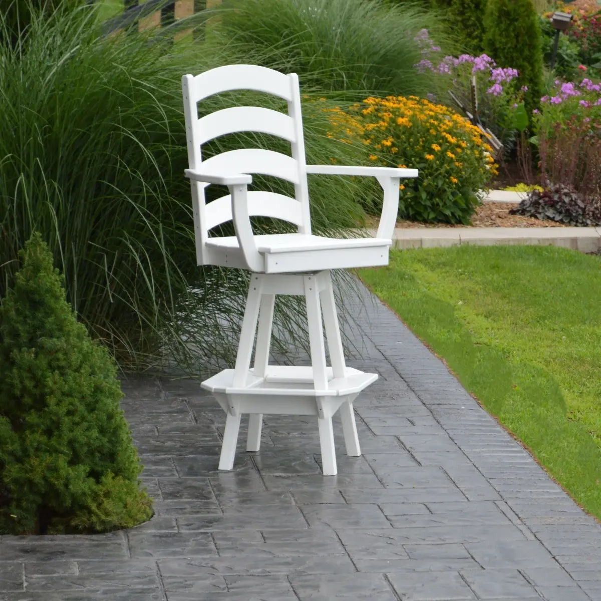 A&L Furniture Ladderback Swivel Bar Chair