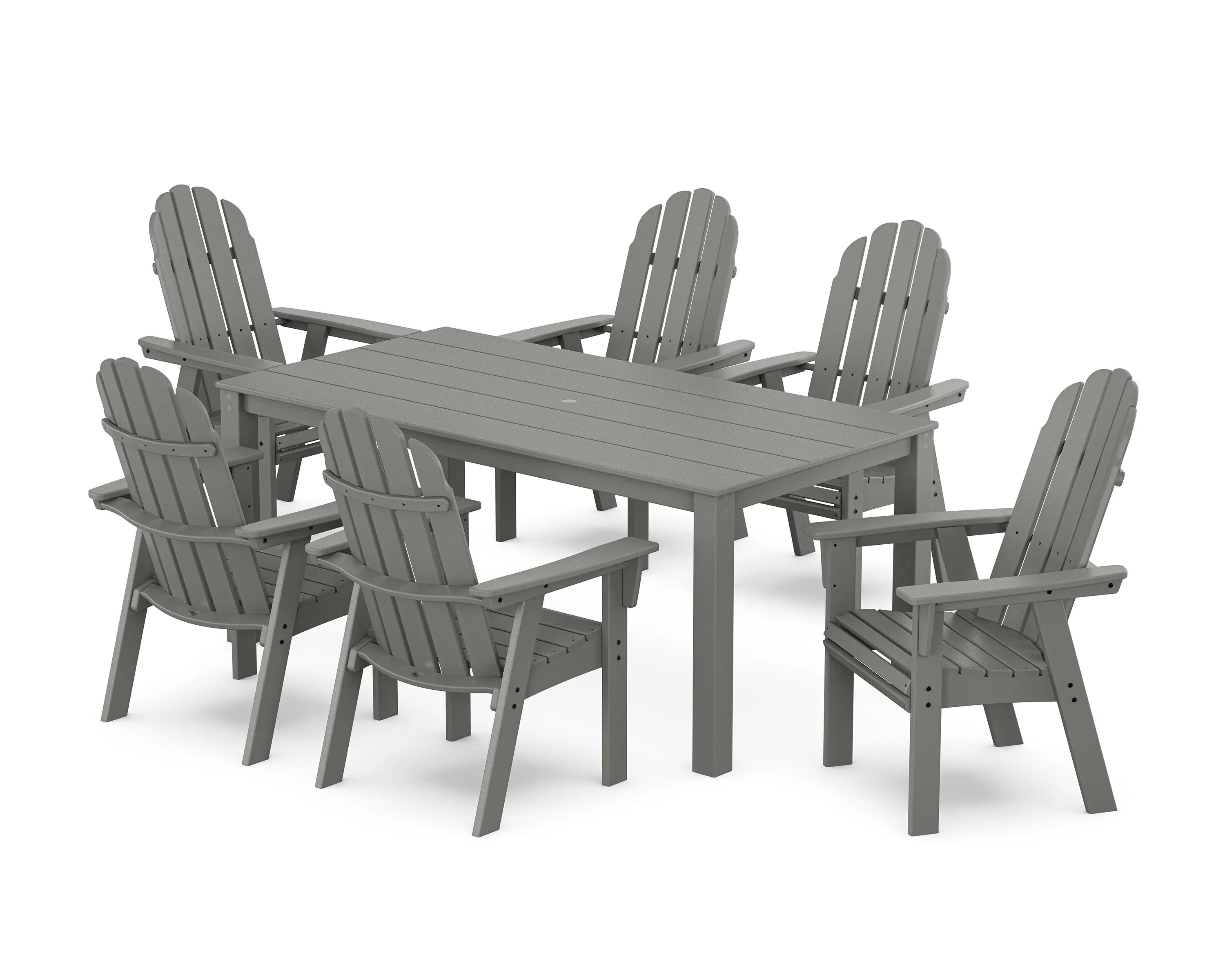 POLYWOOD Vineyard Curveback Adirondack Dining Set