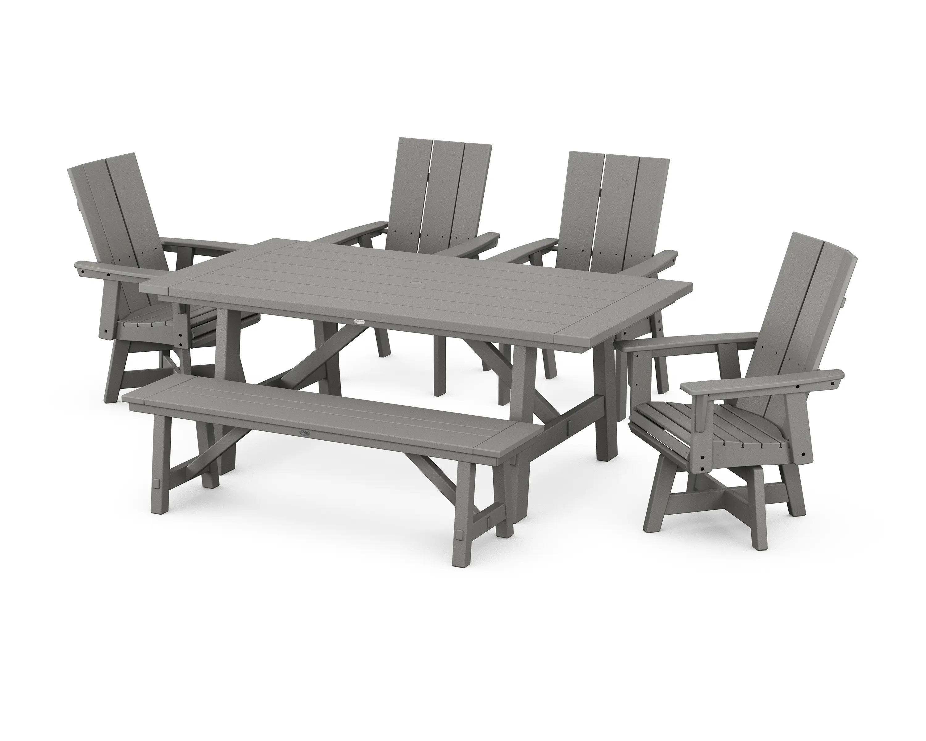 POLYWOOD Curveback Adirondack Swivel Chair - Thumbnail 4