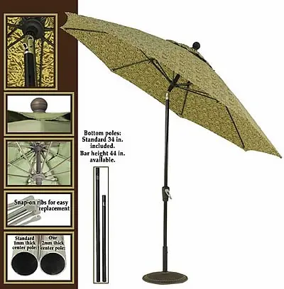 Upgrade Your Patio with 7.5 Ft Heavy Duty Aluminum Market Umbrella - Crank & Auto-Tilt Included Upgrade Your Patio with 7.5 Ft Heavy Duty Aluminum Market Umbrella - Crank & Auto-Tilt Included
