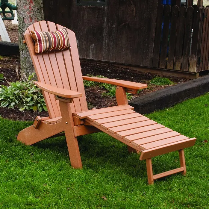 A&L Furniture Poly Folding/Reclining Adirondack Chair with Pullout Ottoman - Thumbnail 4