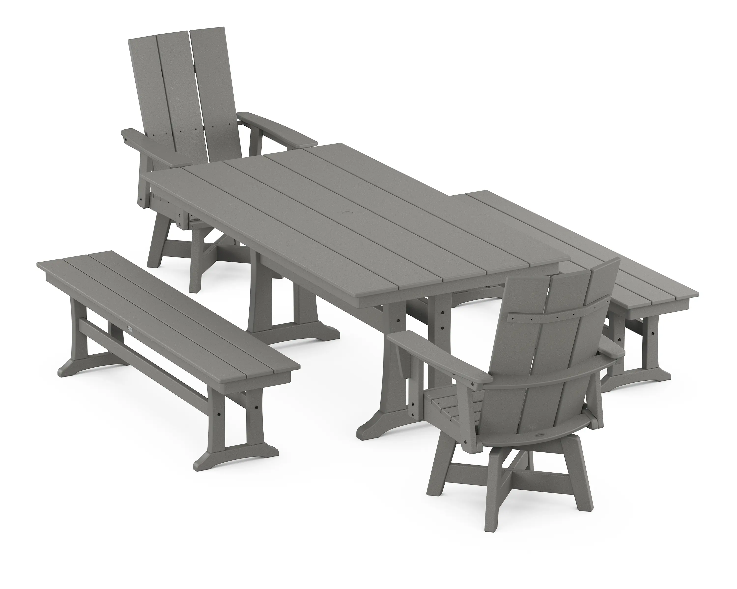 POLYWOOD Curveback Adirondack Swivel Chair - Thumbnail 3