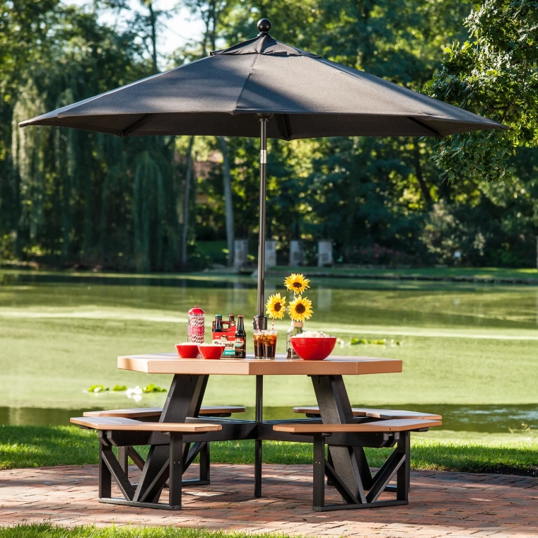 Luxcraft Crestville Octagon Picnic Table - Premium Outdoor Dining Luxcraft Crestville Octagon Picnic Table - Premium Outdoor Dining