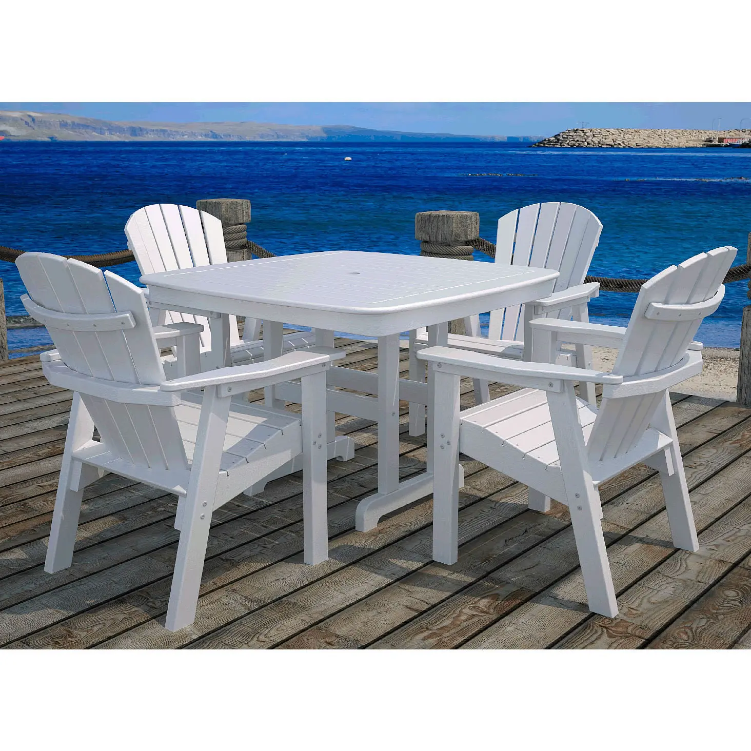 POLYWOOD Seashell Dining Set - Thumbnail 4