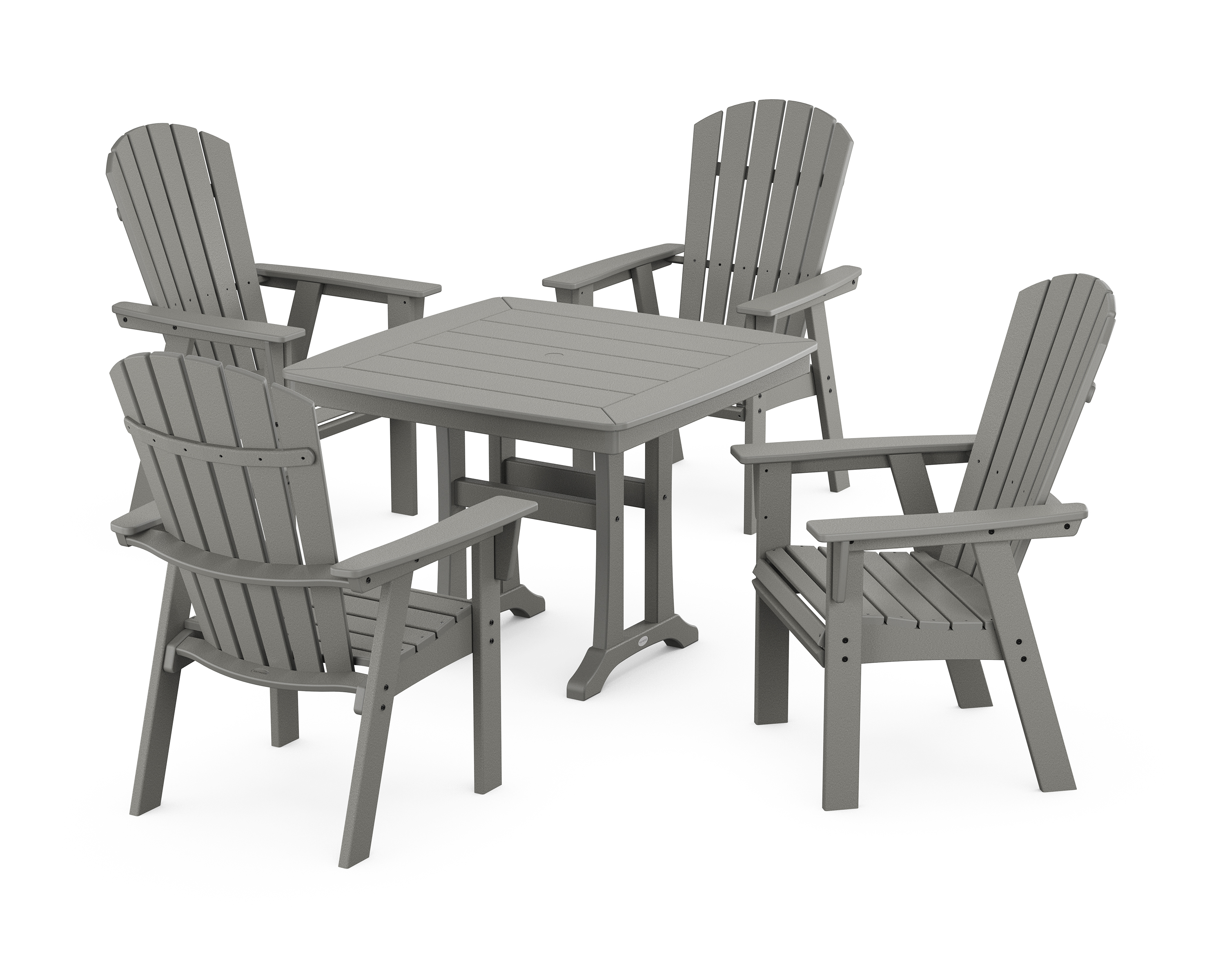 POLYWOOD Nautical Adirondack 5-Piece Dining Set with Trestle Legs