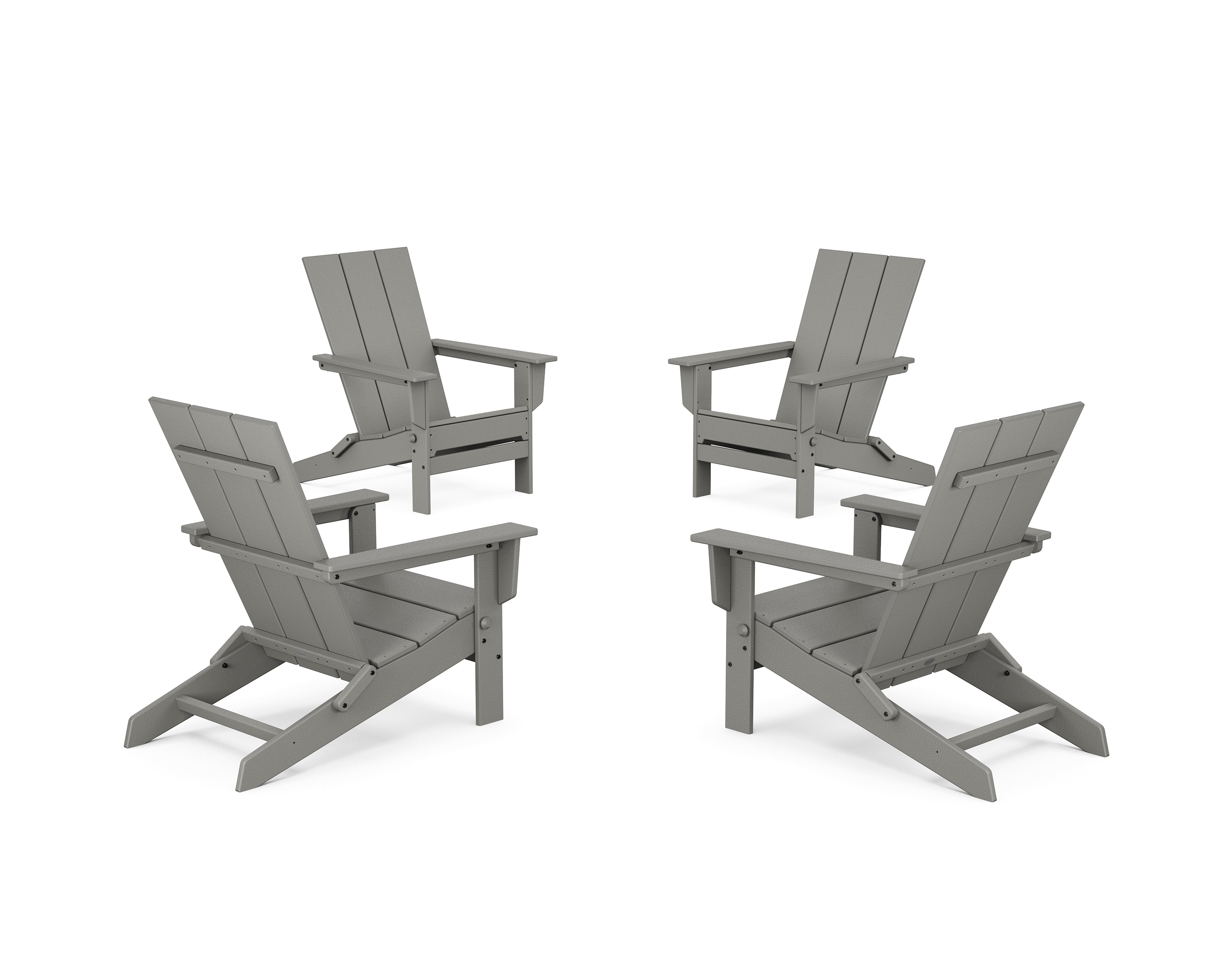 POLYWOOD 4-Piece Modern Studio Folding Adirondack Chair Conversation Set