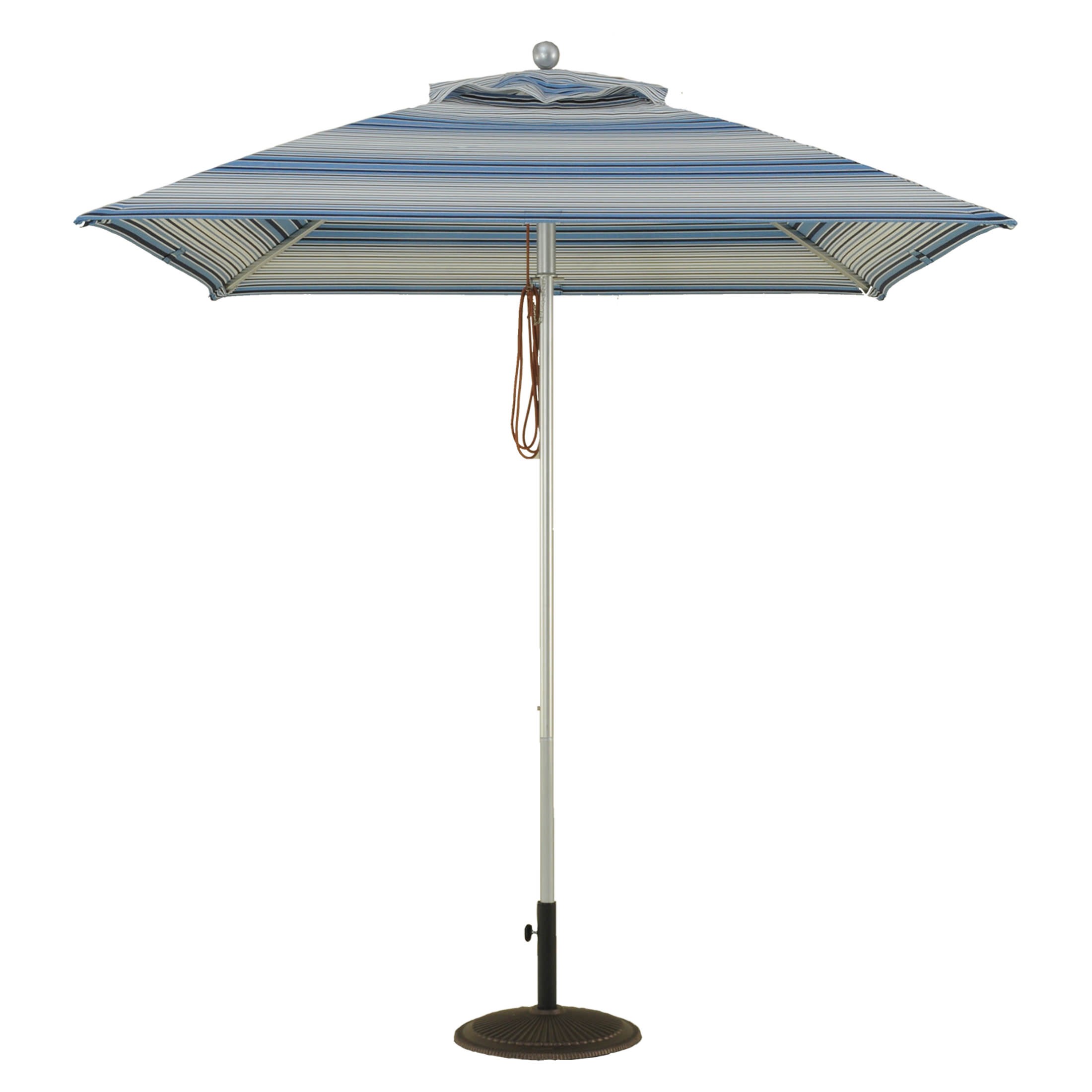 7 1/2 Ft Heavy Duty Commercial Aluminum Square Market Umbrella with Pulley & No Tilt