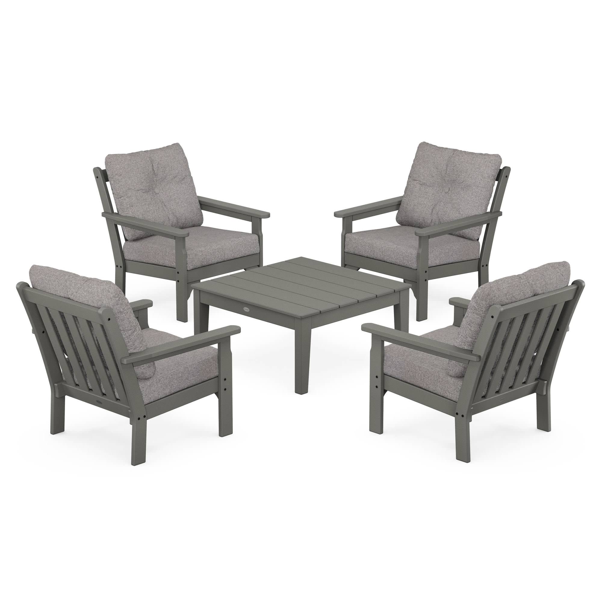 POLYWOOD® Vineyard 5-Piece Deep Seating Conversation Set