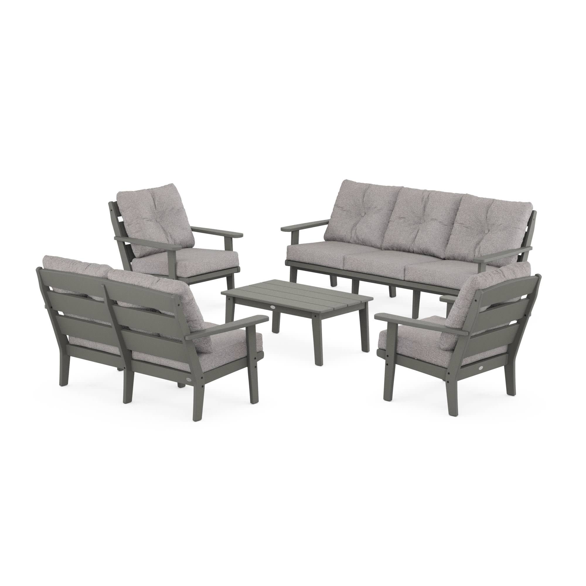 POLYWOOD® Lakeside 5-Piece Lounge Sofa Set