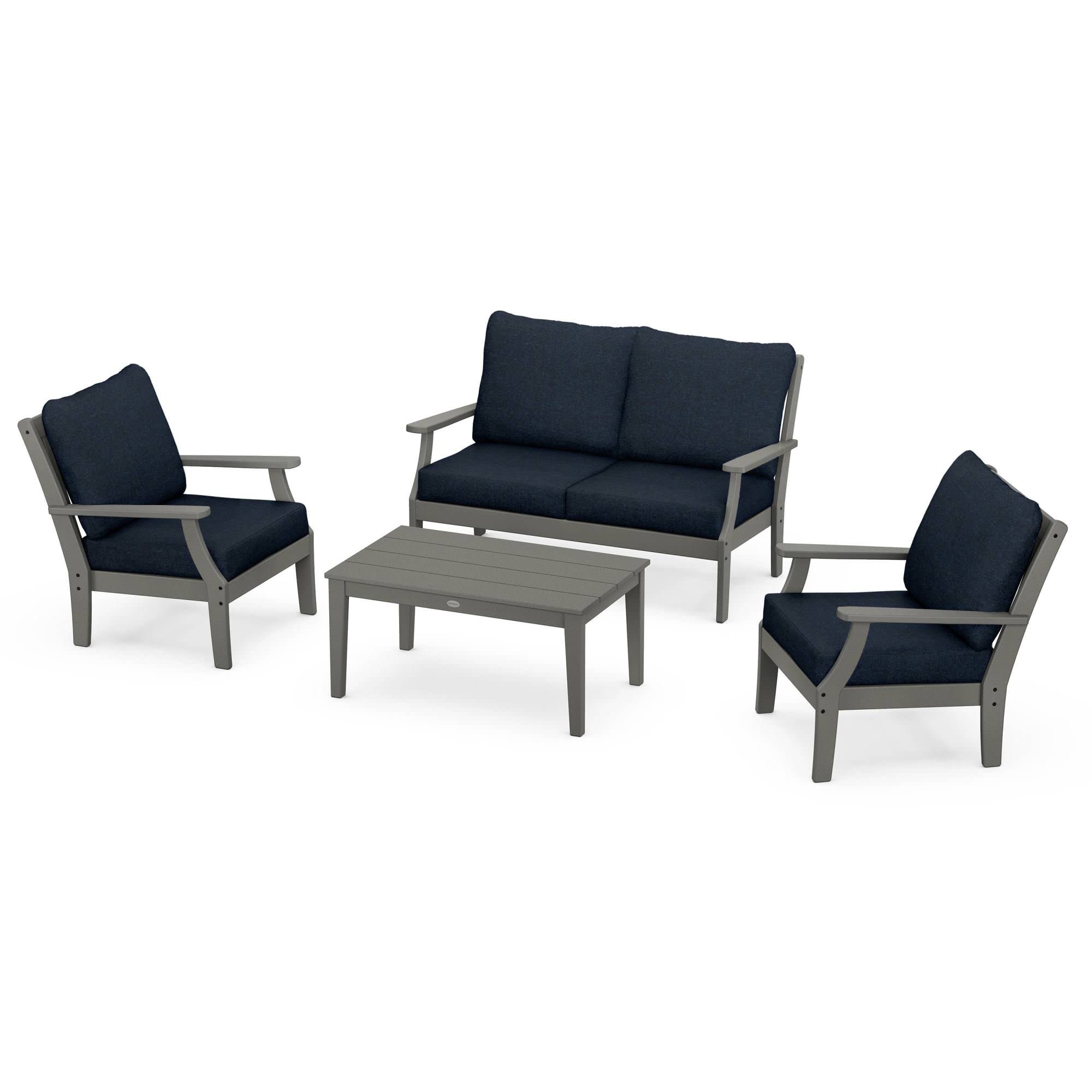 POLYWOOD® Braxton 4-Piece Deep Seating Chair Set