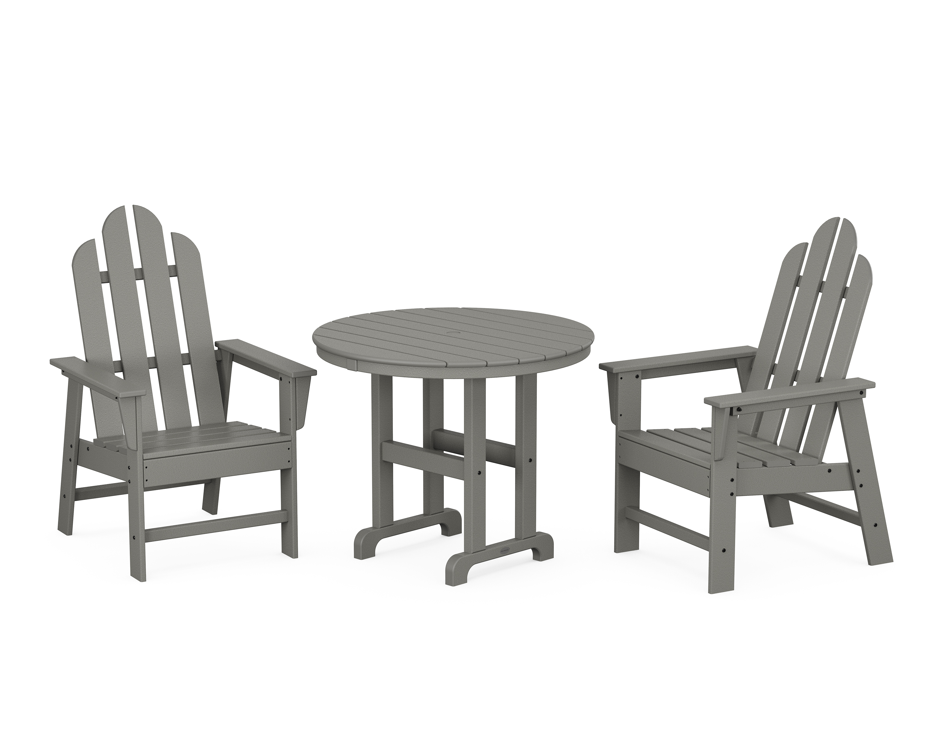 POLYWOOD Long Island 3-Piece Round Dining Set