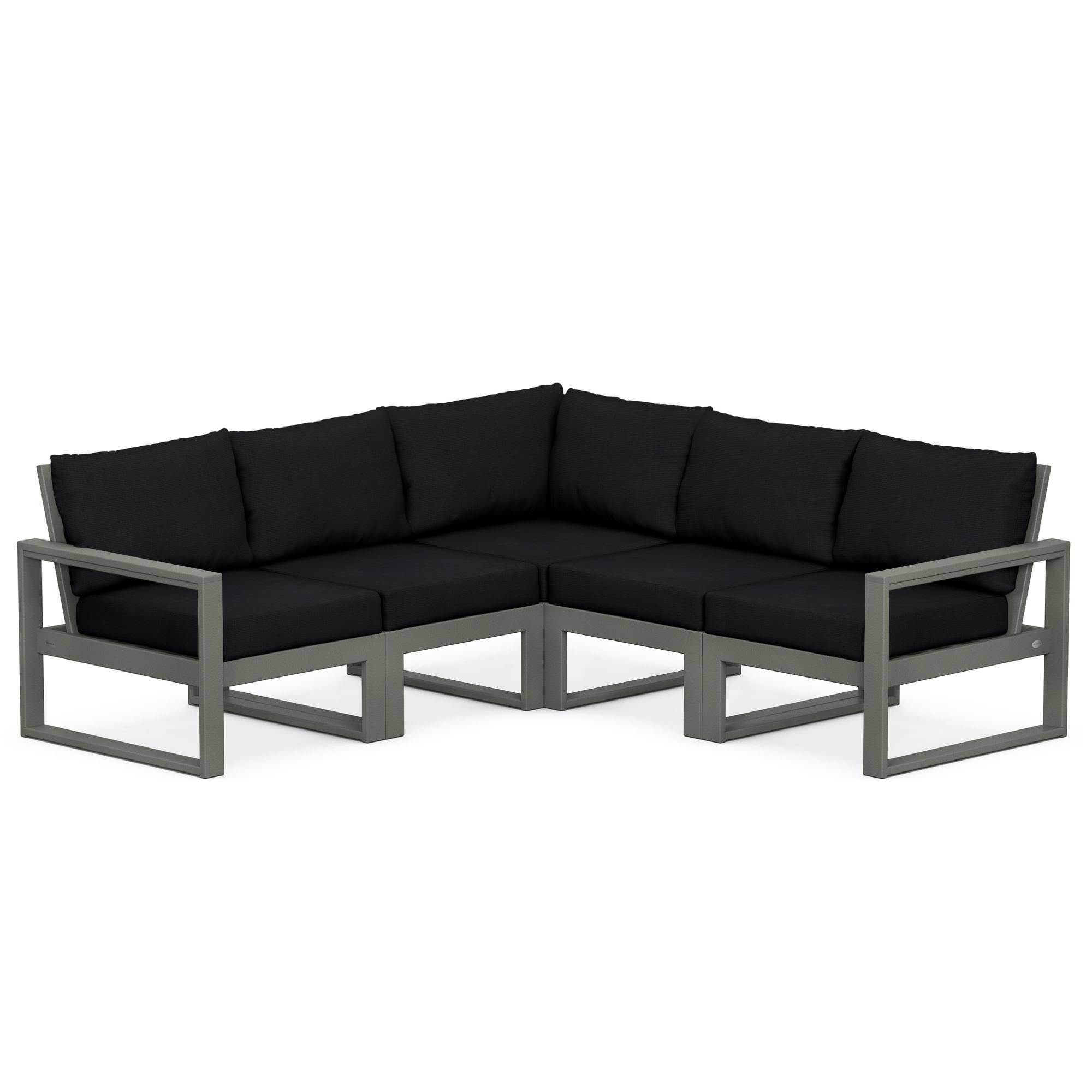 POLYWOOD® EDGE 5-Piece Modular Deep Seating Set-Midnight Linen