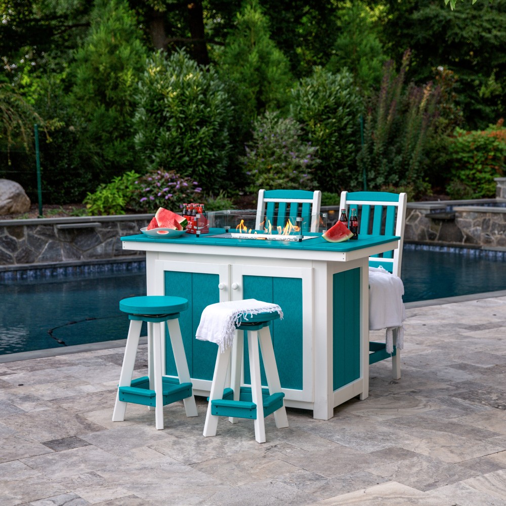 Amish Poly Classic Bar Height Island Fire Table