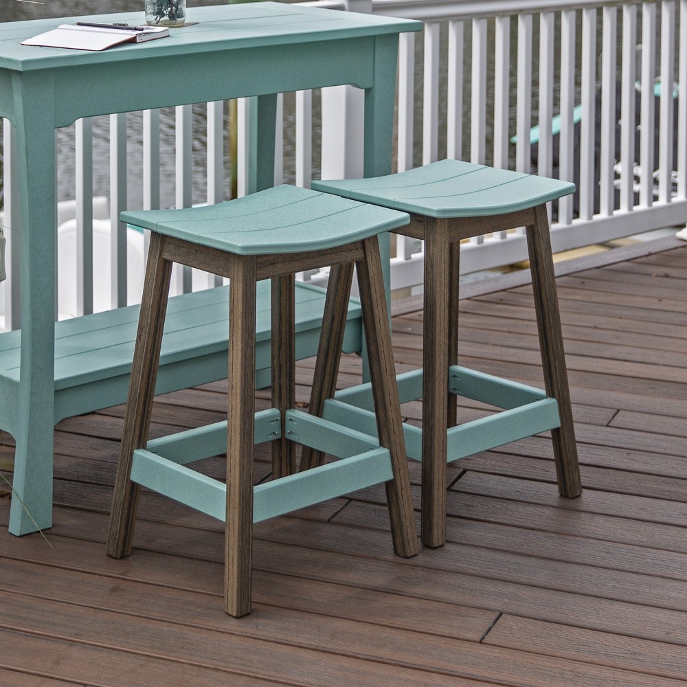 Amish Poly Saddle Bar Stool