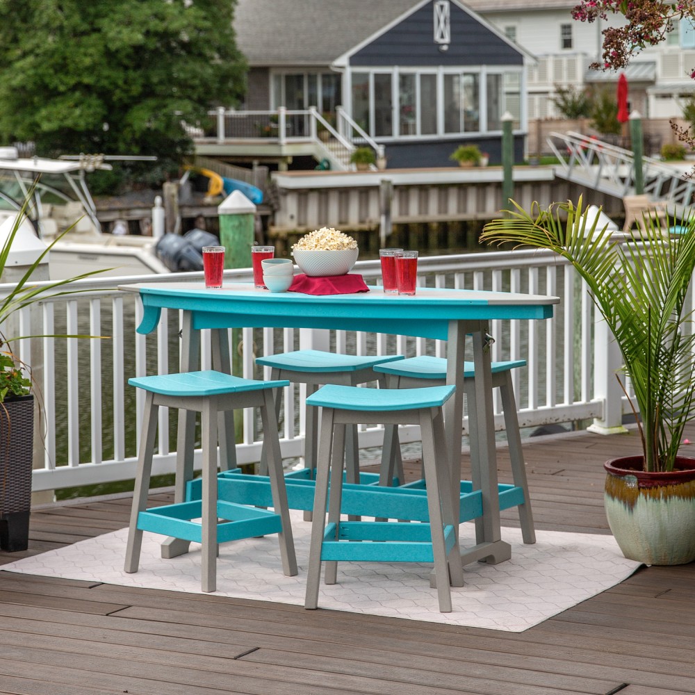 Amish Poly Saddle Bar Stool