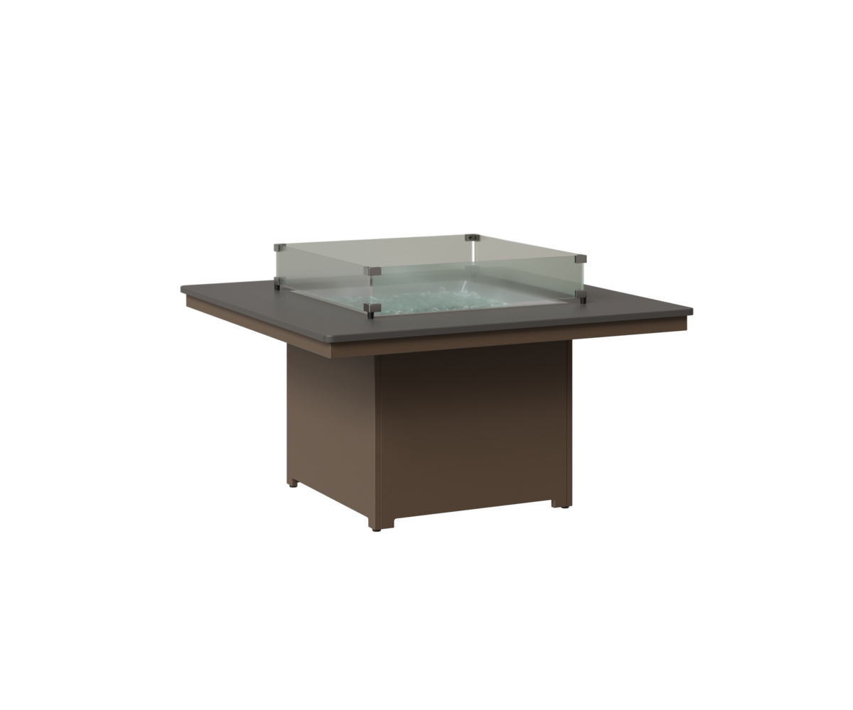 Berlin Gardens Numa Square Fire Pit Table-Hammered Top
