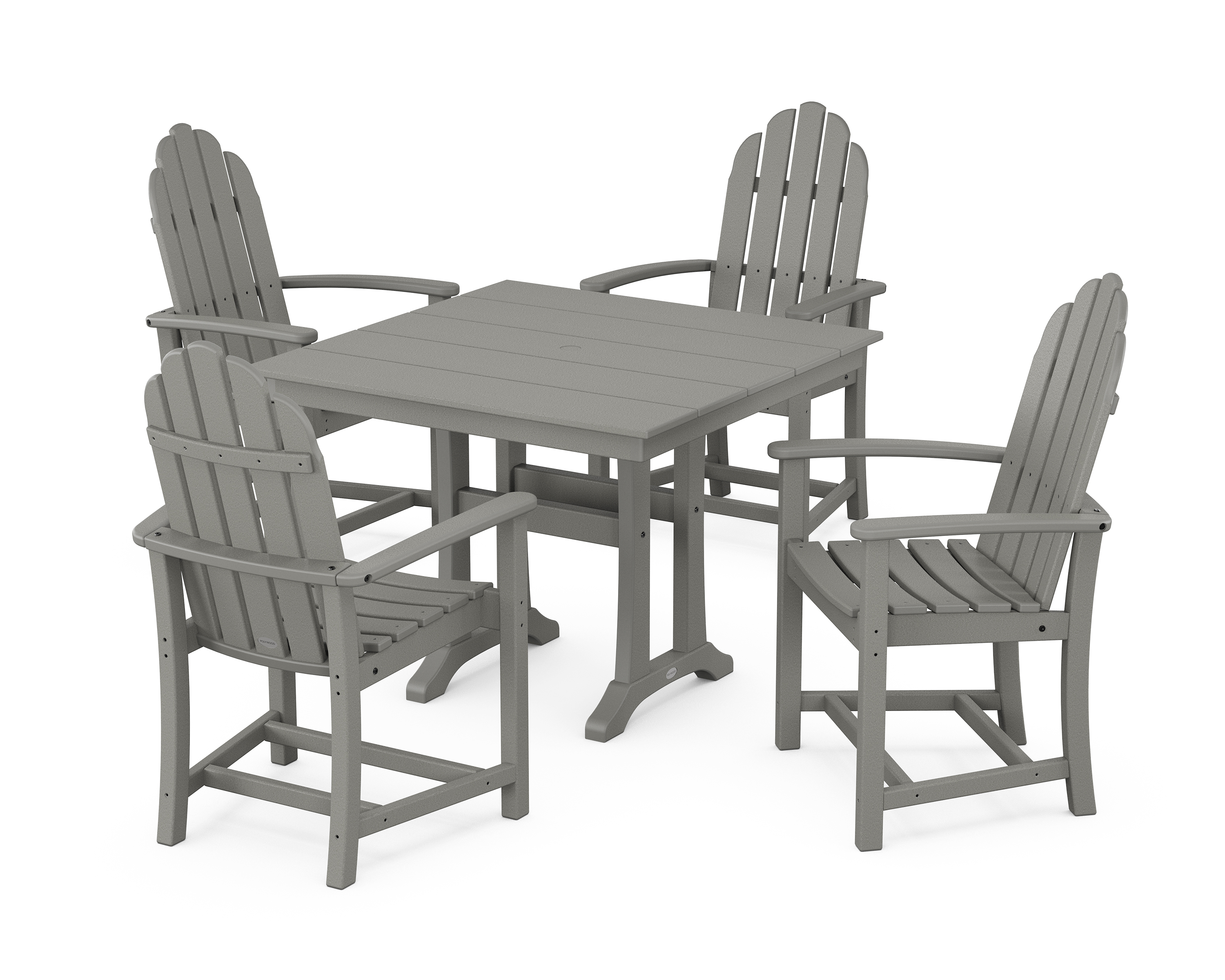 POLYWOOD Classic Adirondack 5-Piece Farmhouse Dining Set With Trestle Legs
