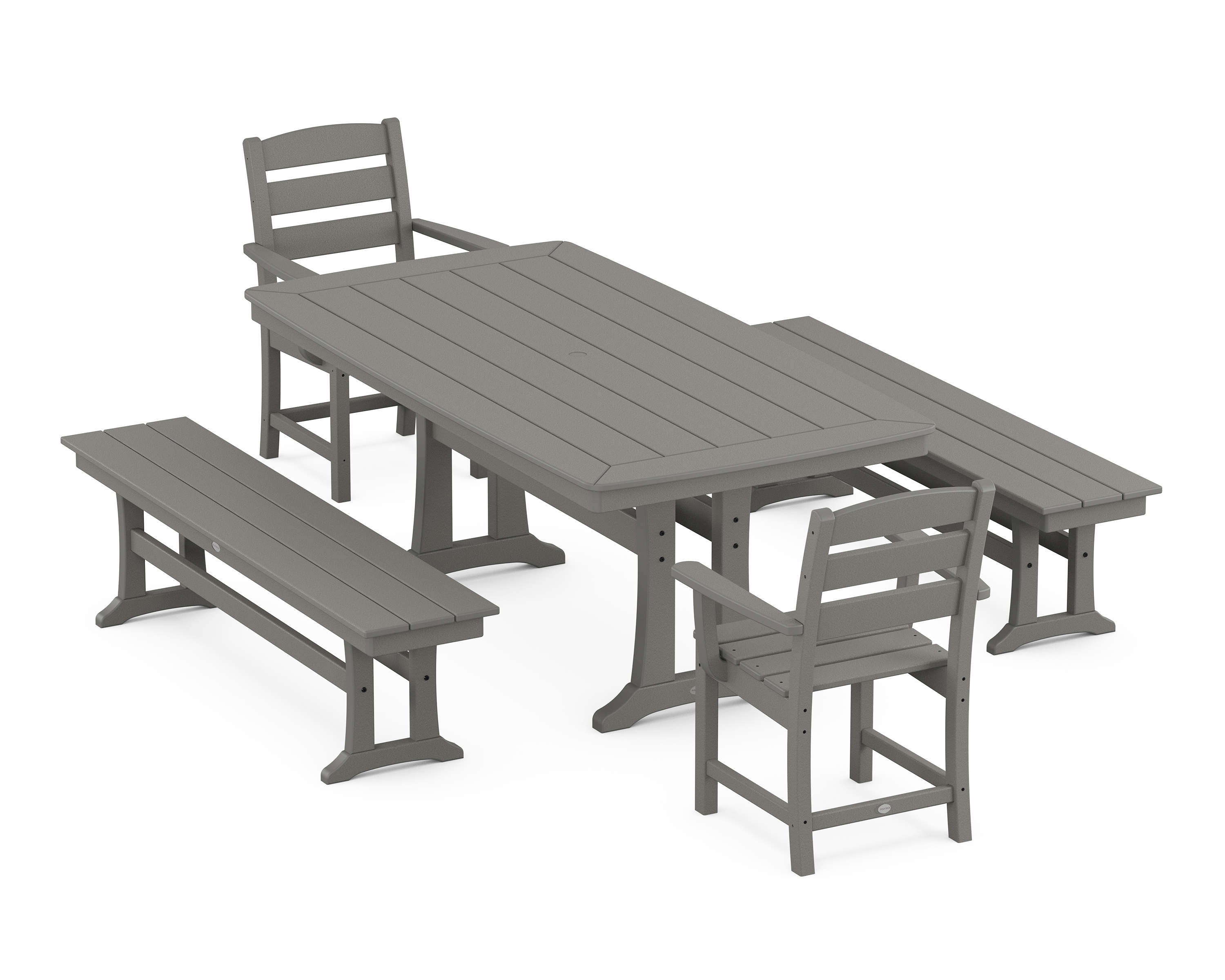 POLYWOOD Lakeside 5-Piece Dining Set with Trestle Legs