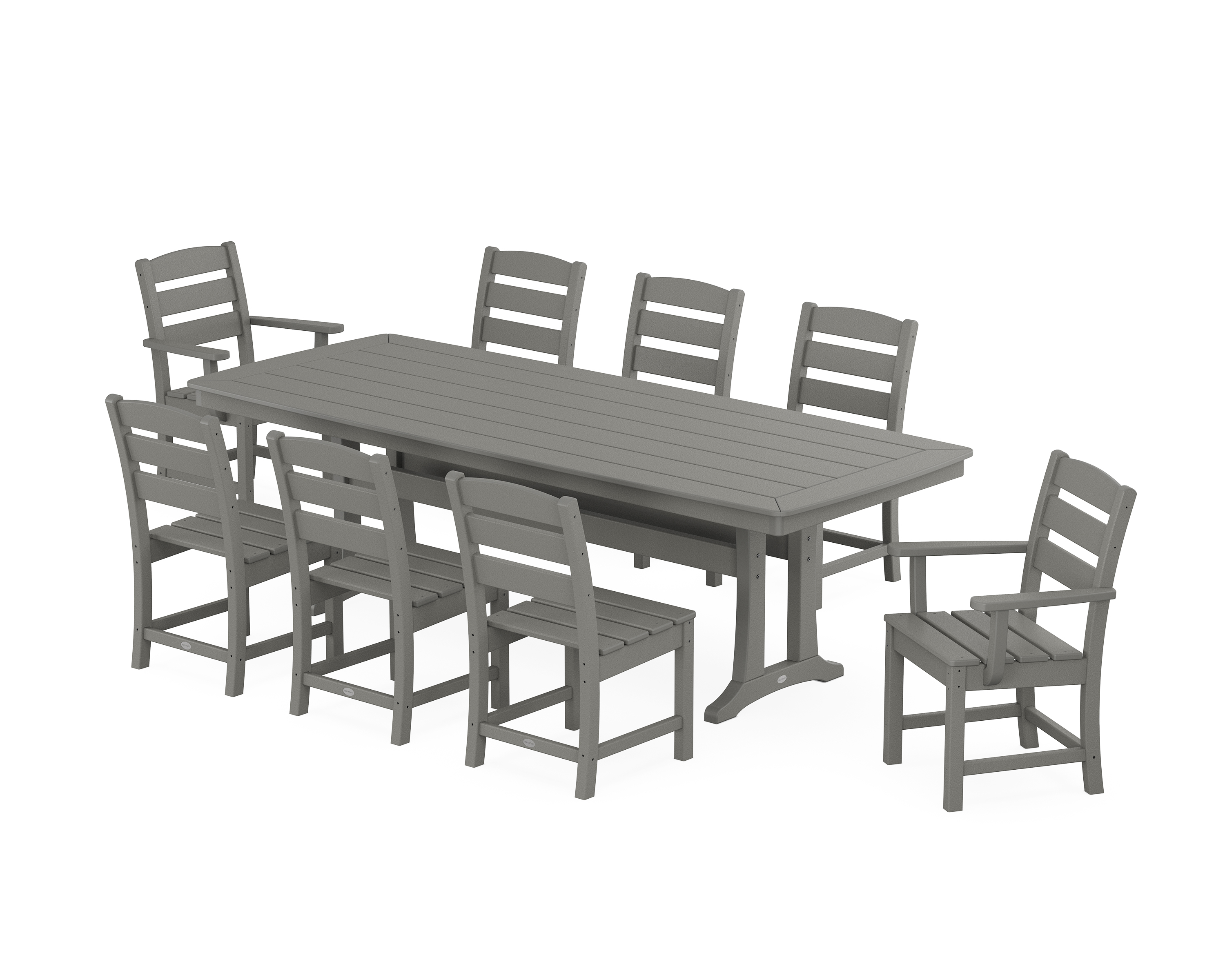 POLYWOOD Lakeside 9-Piece Dining Set with Trestle Legs