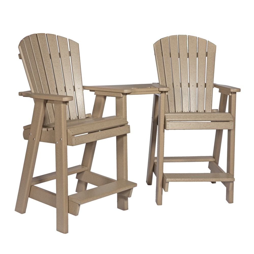 Amish Poly Fan-Back Balcony Settee - Bar Height