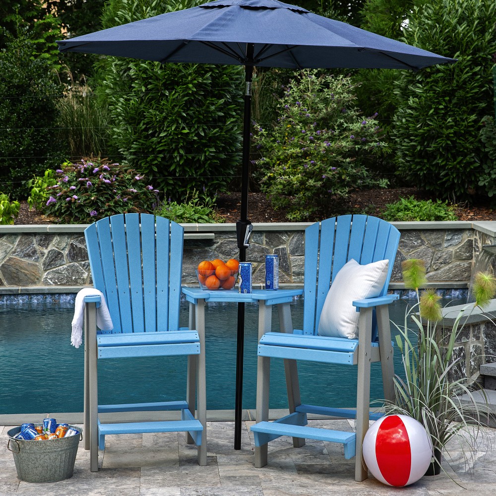 Amish Poly Fan-Back Balcony Settee - Bar Height