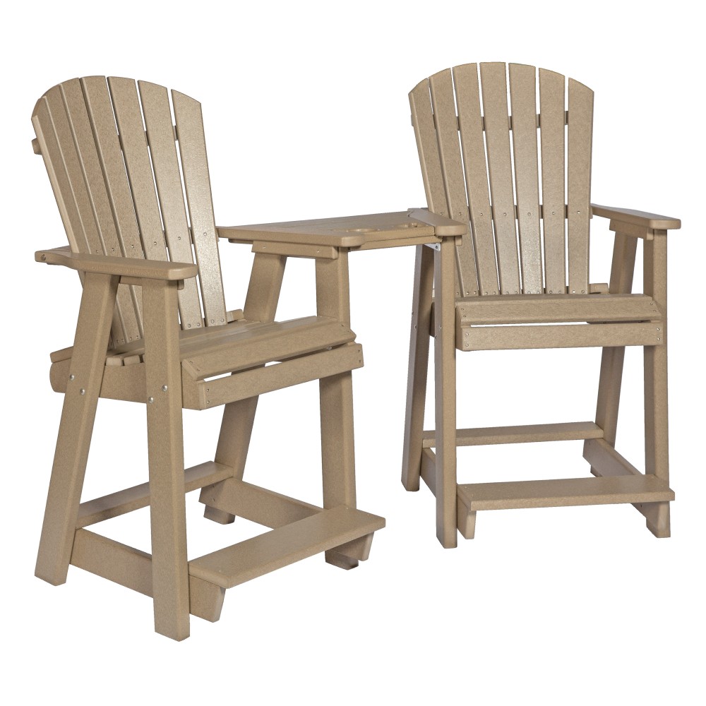 Amish Poly Fan-Back Counter Balcony Settee