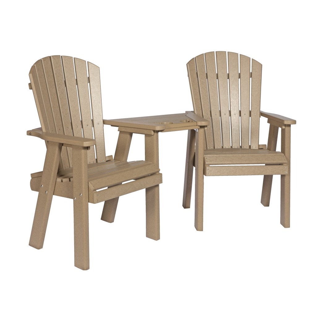 Amish Poly Fan-Back Balcony Settee - Dining Height