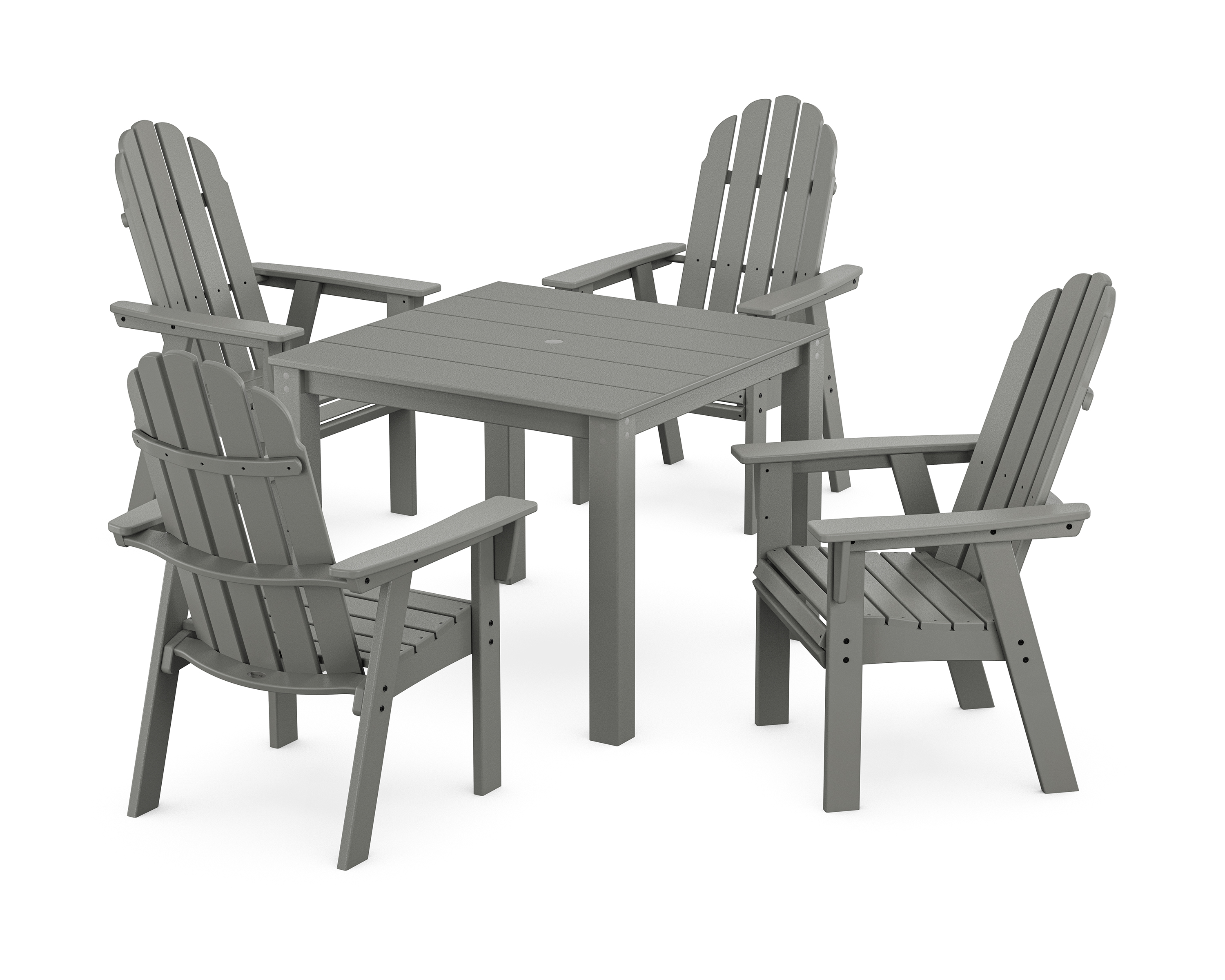 POLYWOOD Vineyard Curveback Adirondack 5-Piece Parsons Dining Set