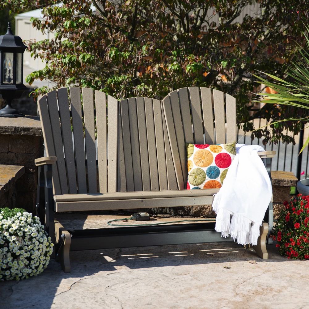 Amish Poly 5 ft Fanback Console Glider