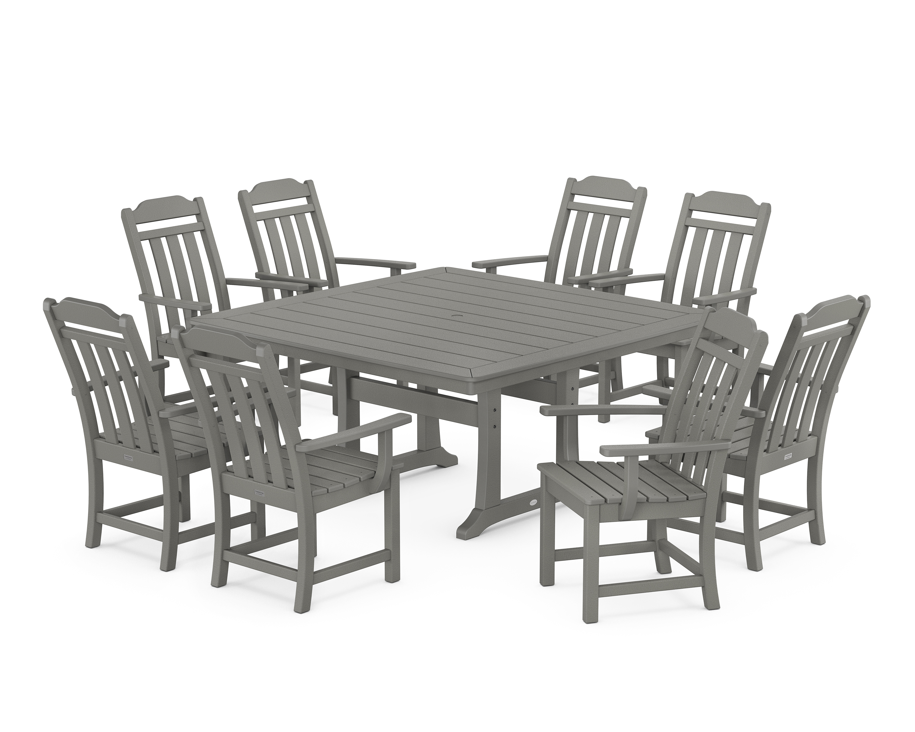 POLYWOOD Cottage 9-Piece Square Dining Set with Trestle Legs