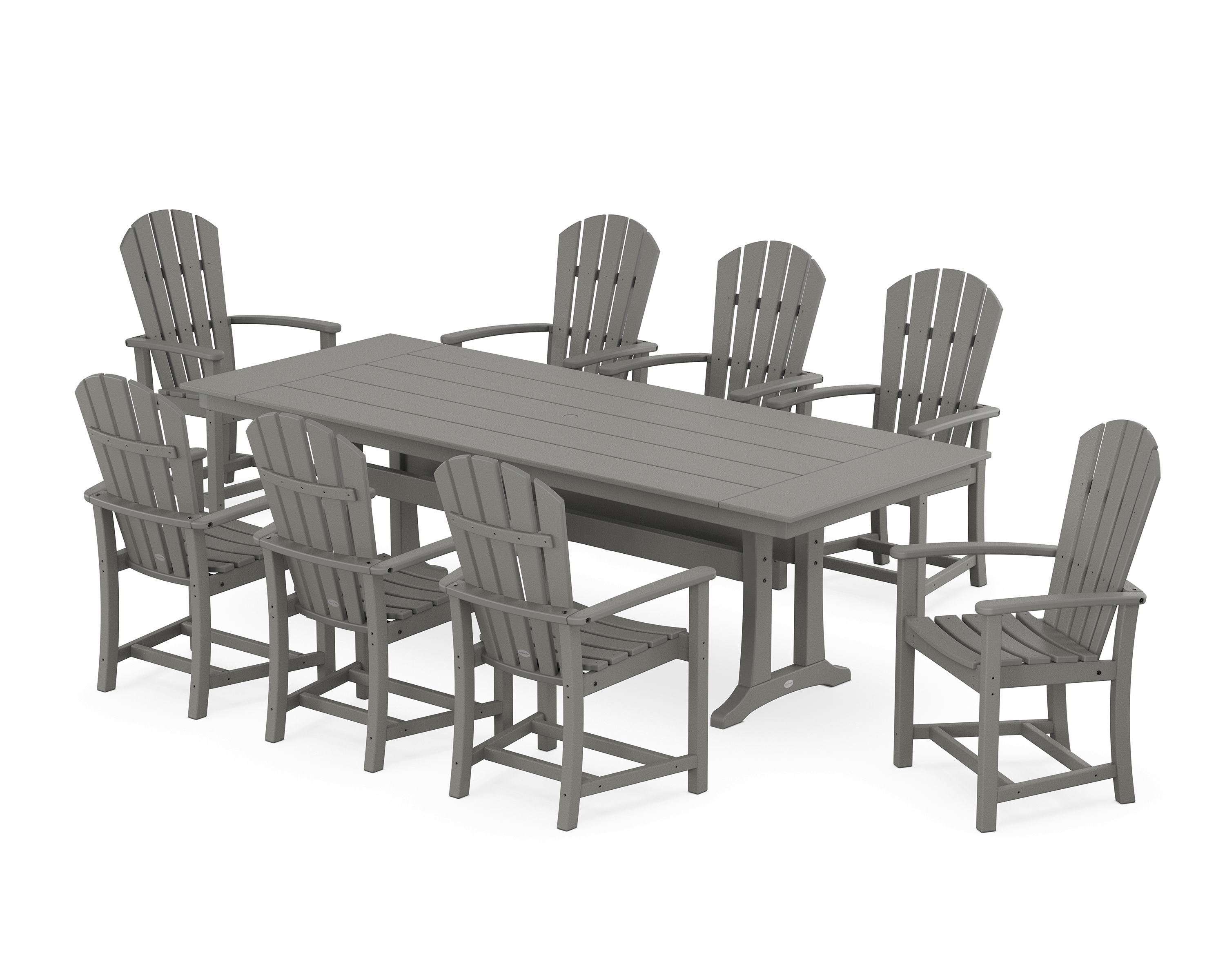 POLYWOOD Palm Coast 9-Piece Farmhouse Dining Set with Trestle Legs