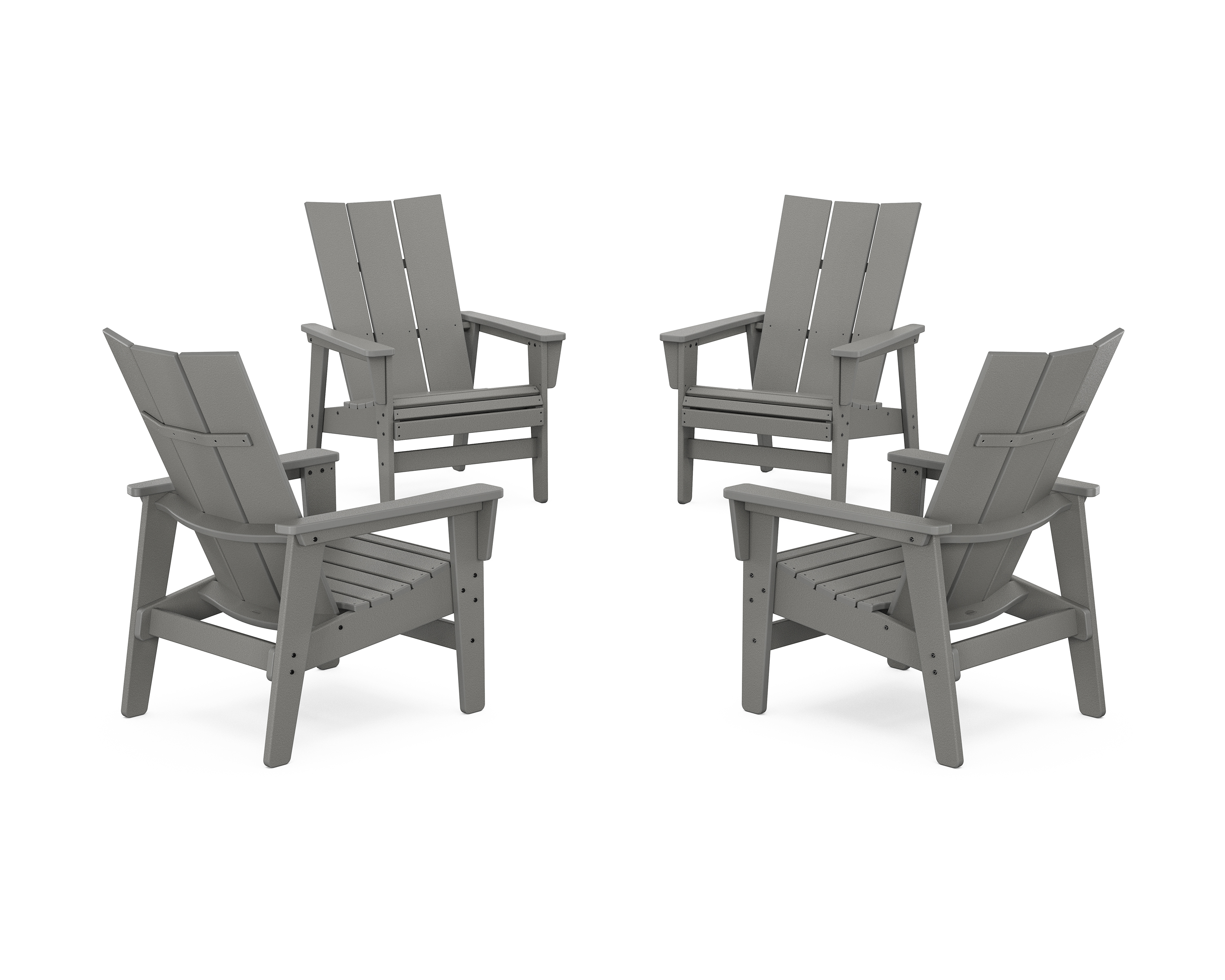 POLYWOOD 4-Piece Modern Grand Upright Adirondack Chair Conversation Set