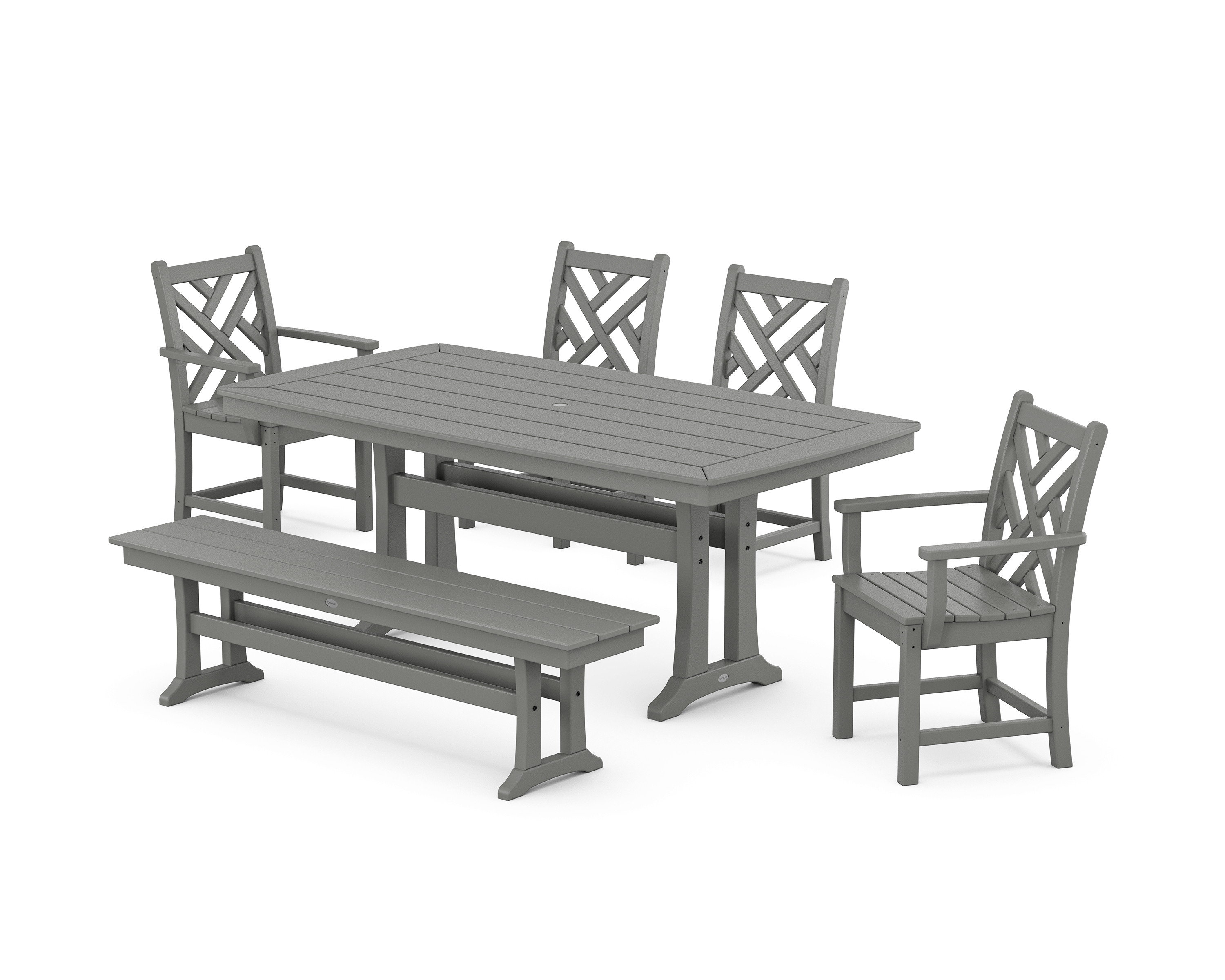 POLYWOOD Chippendale 6-Piece Dining Set with Trestle Legs