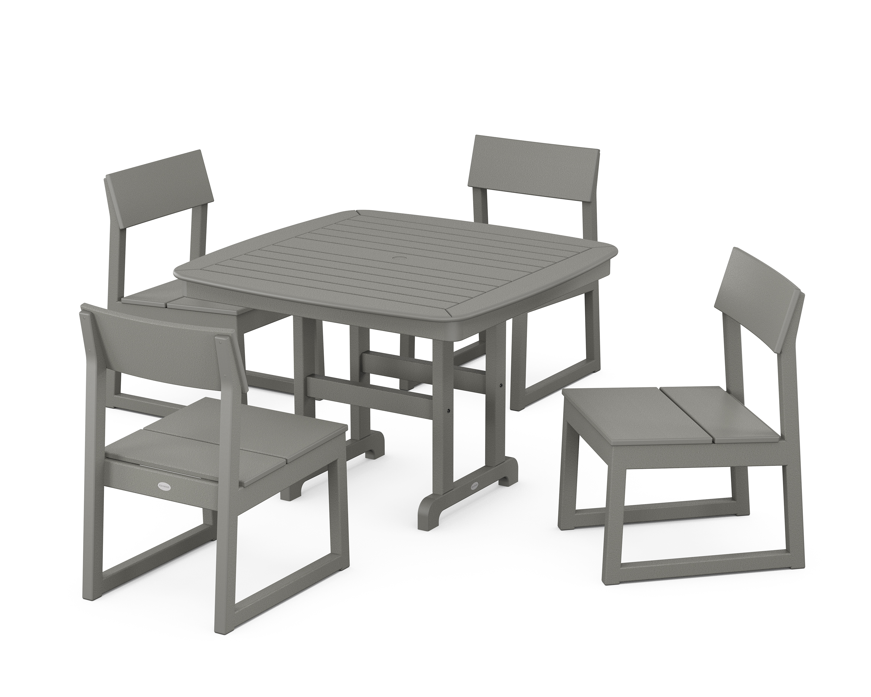 POLYWOOD EDGE Side Chair 5-Piece Dining Set with Trestle Legs
