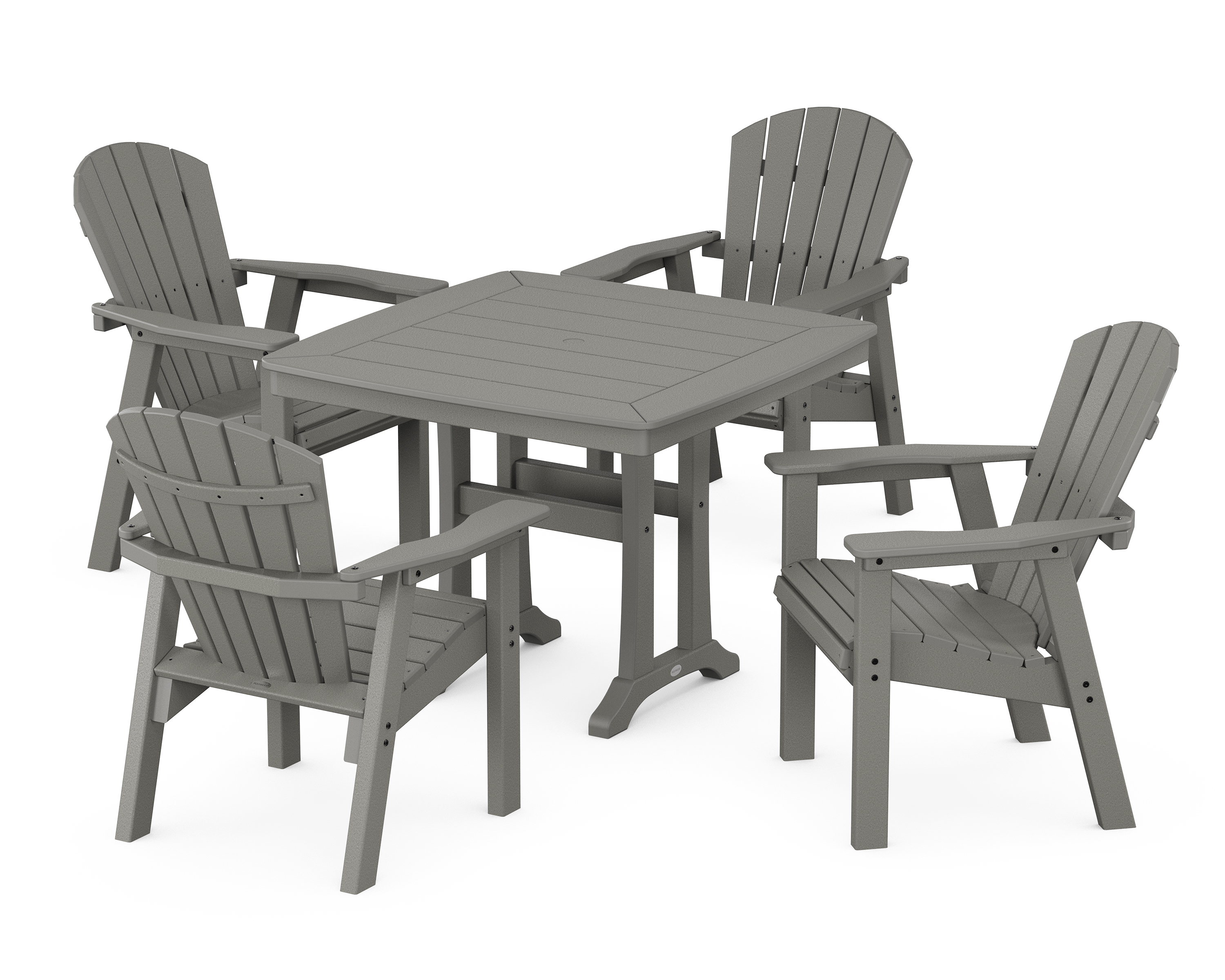 POLYWOOD Seashell 5-Piece Dining Set with Trestle Legs