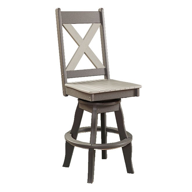 X-Back Poly Swivel Patio Side Chair