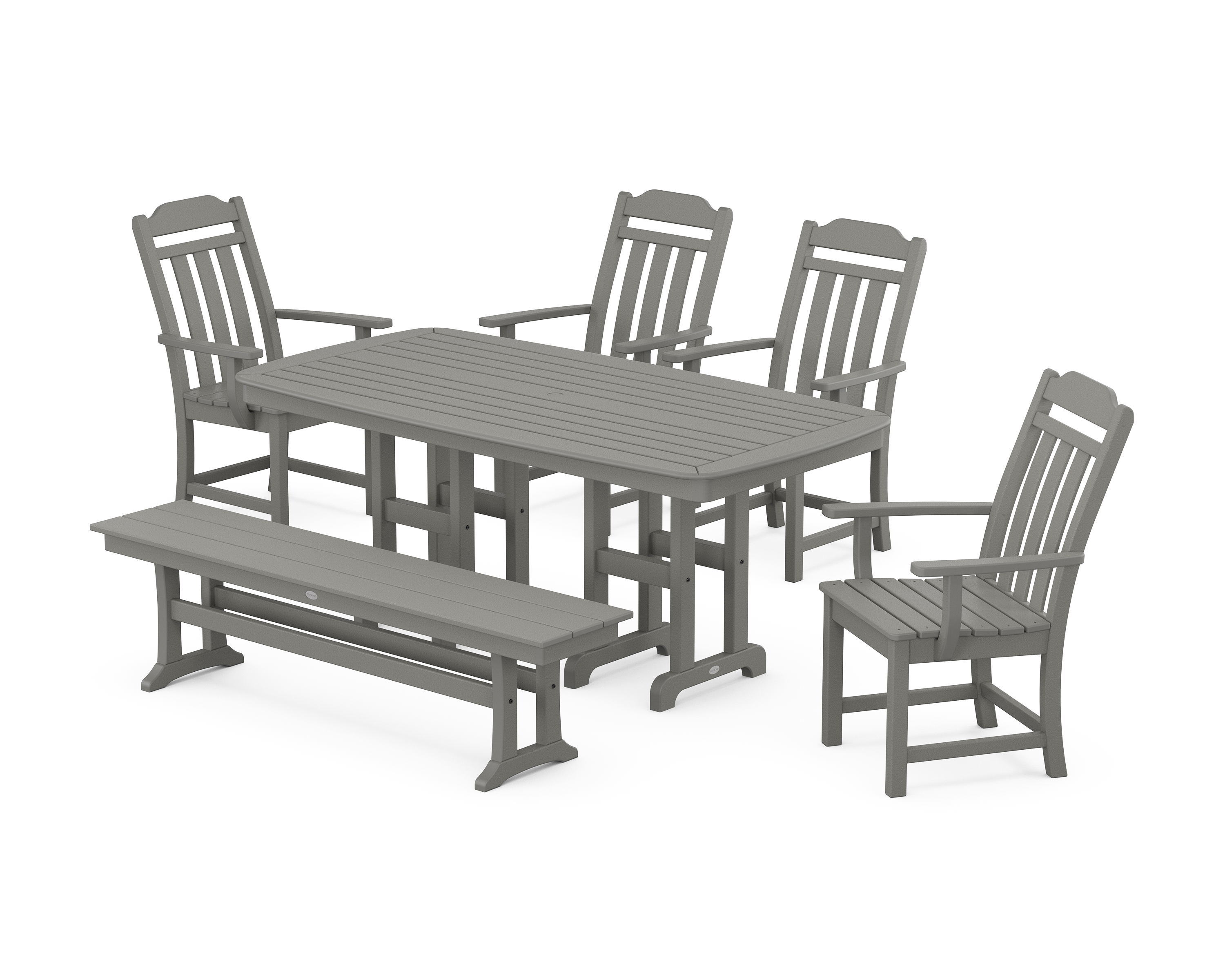 POLYWOOD Cottage 6-Piece Dining Set with Bench