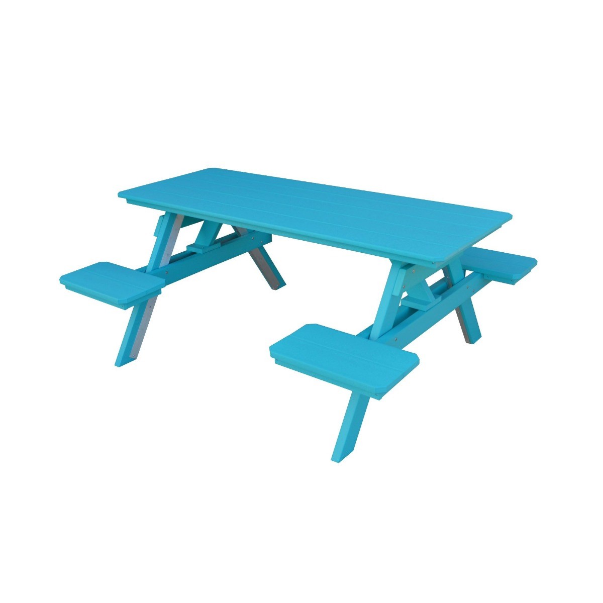 A&L Furniture 6 ft Table w/ Attached Benches - Wheelchair Accessible