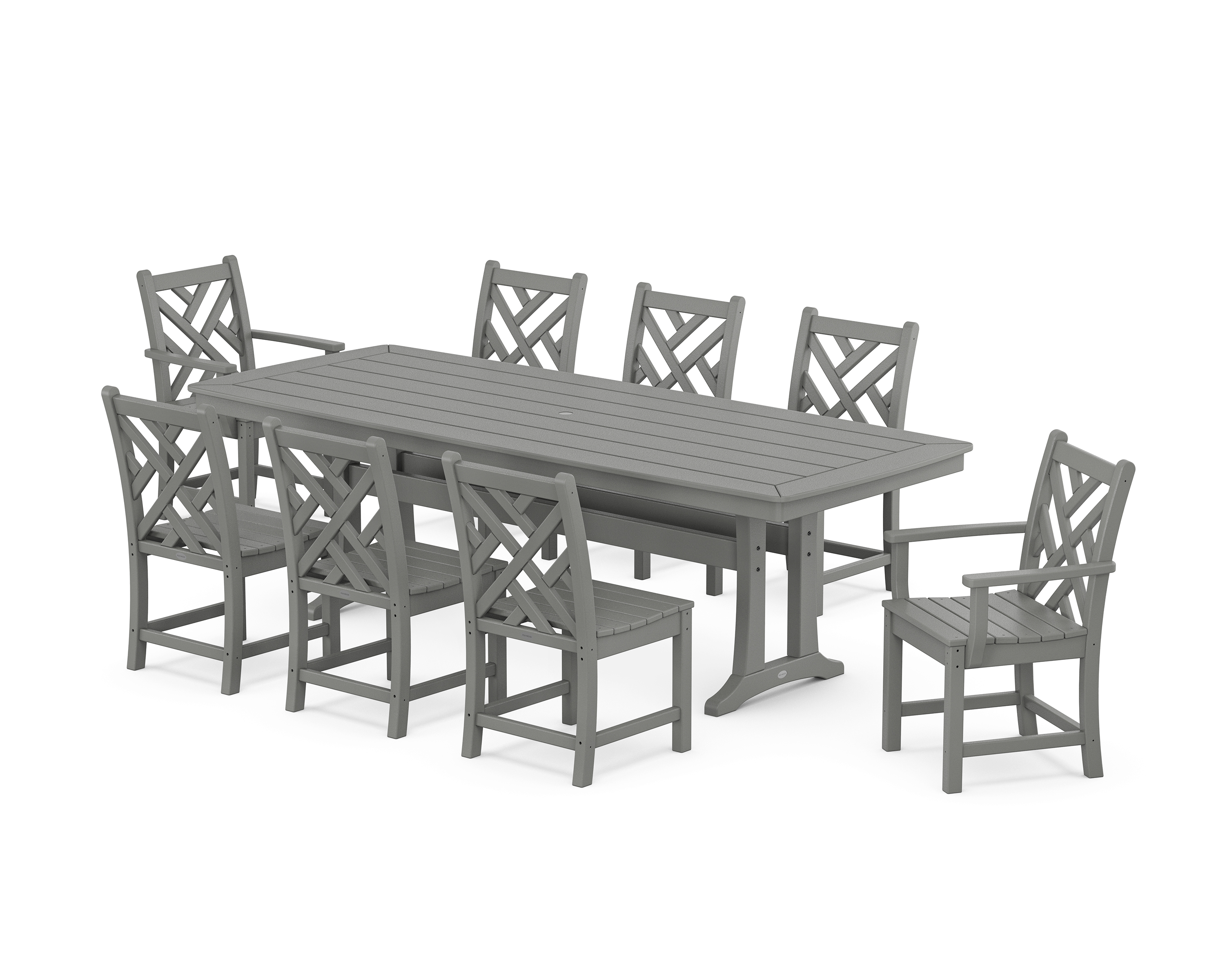 POLYWOOD Chippendale 9-Piece Dining Set with Trestle Legs