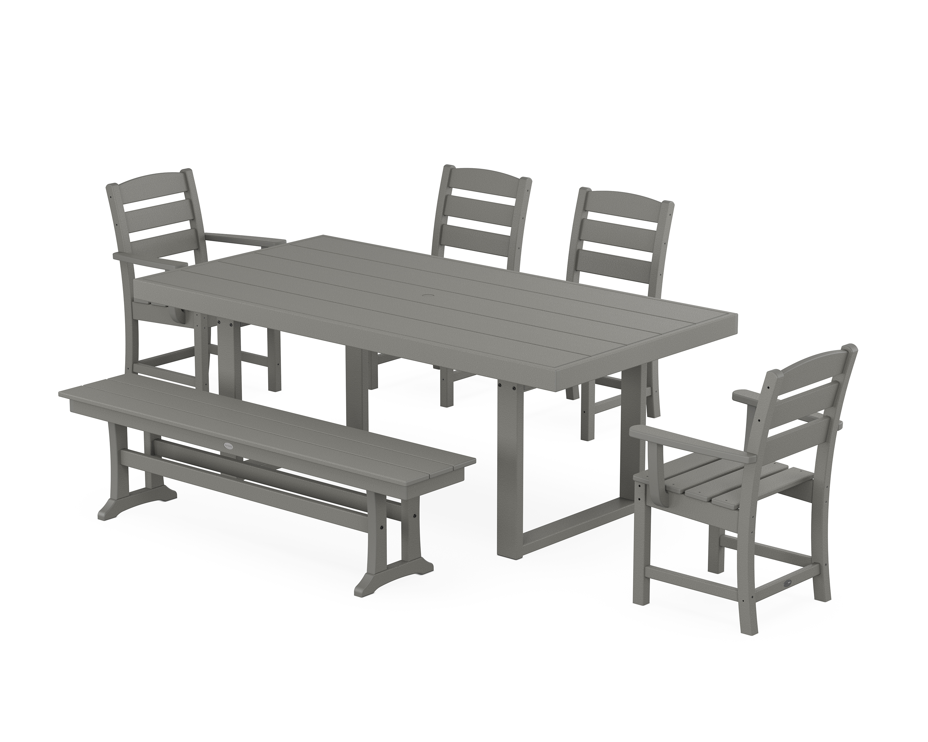 POLYWOOD Lakeside 6-Piece Dining Set with Bench
