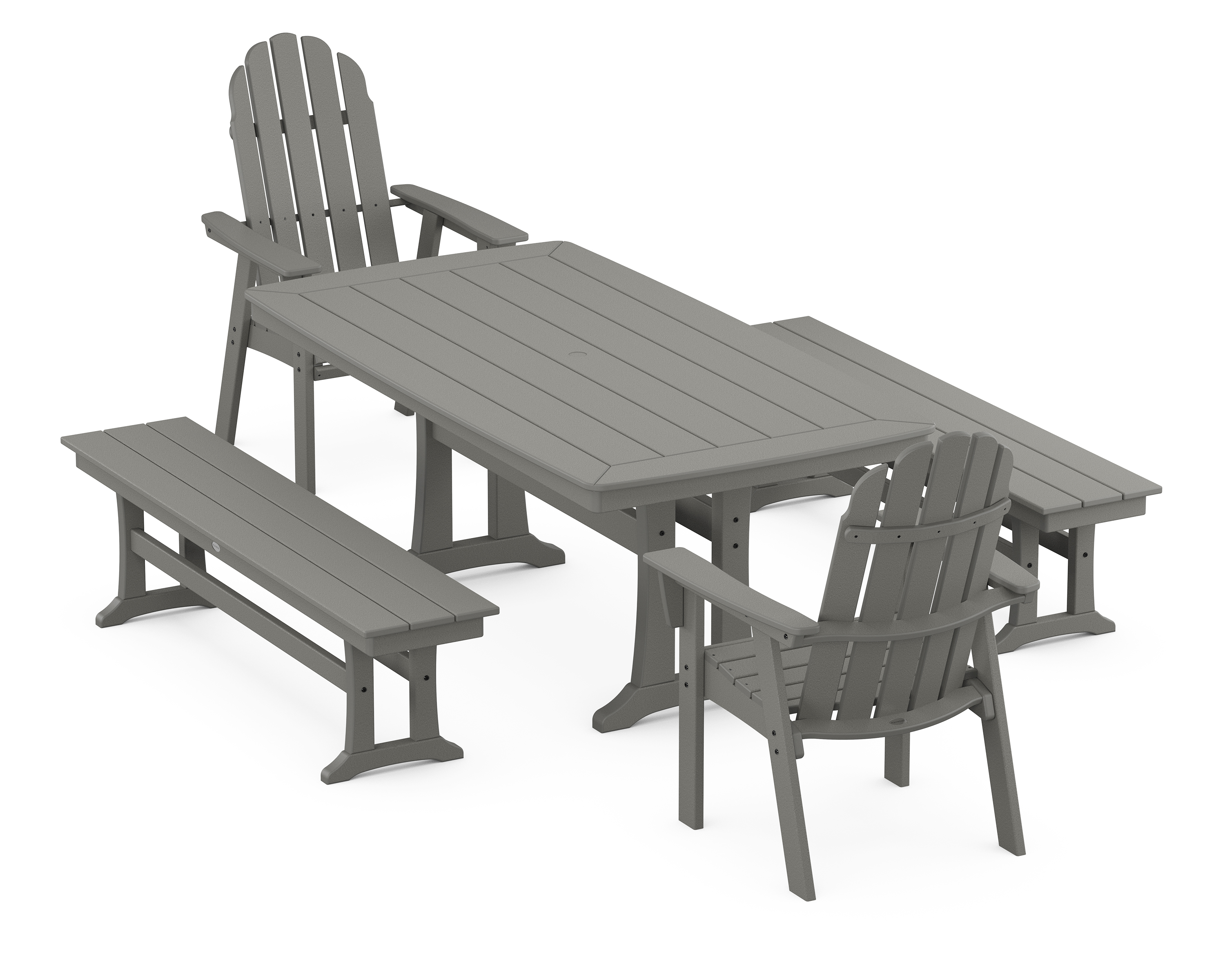 POLYWOOD Vineyard Adirondack 5-Piece Dining Set with Trestle Legs