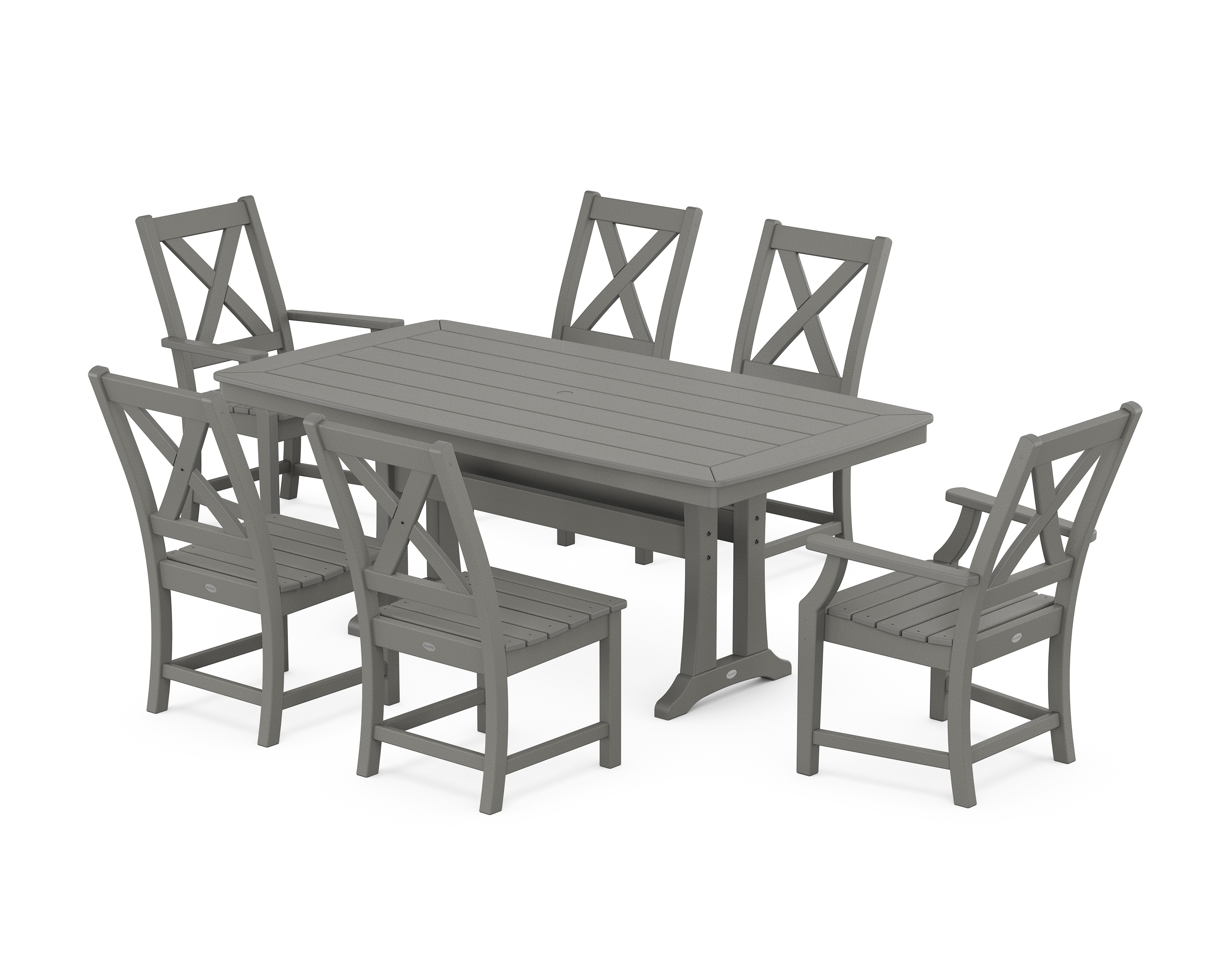 POLYWOOD Braxton 7-Piece Dining Set with Trestle Legs