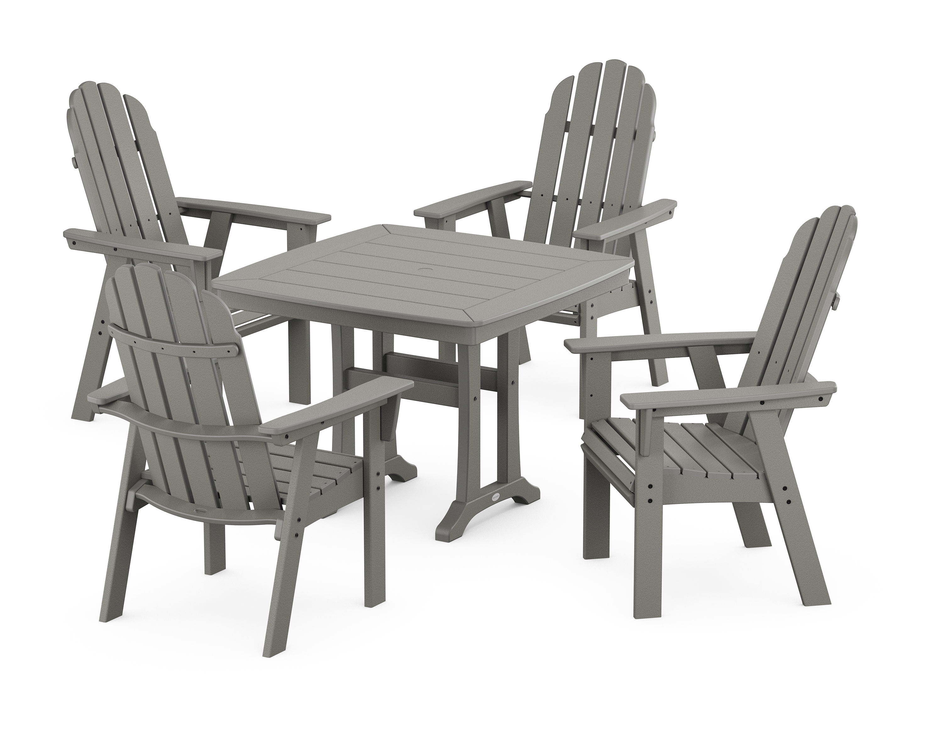 POLYWOOD Vineyard Adirondack 5-Piece Dining Set with Trestle Legs