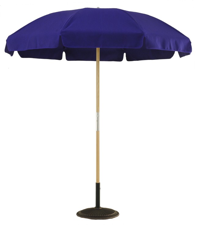 7 1/2 Ft Wooden Beach Umbrella with Fiberglass Ribs & No Button